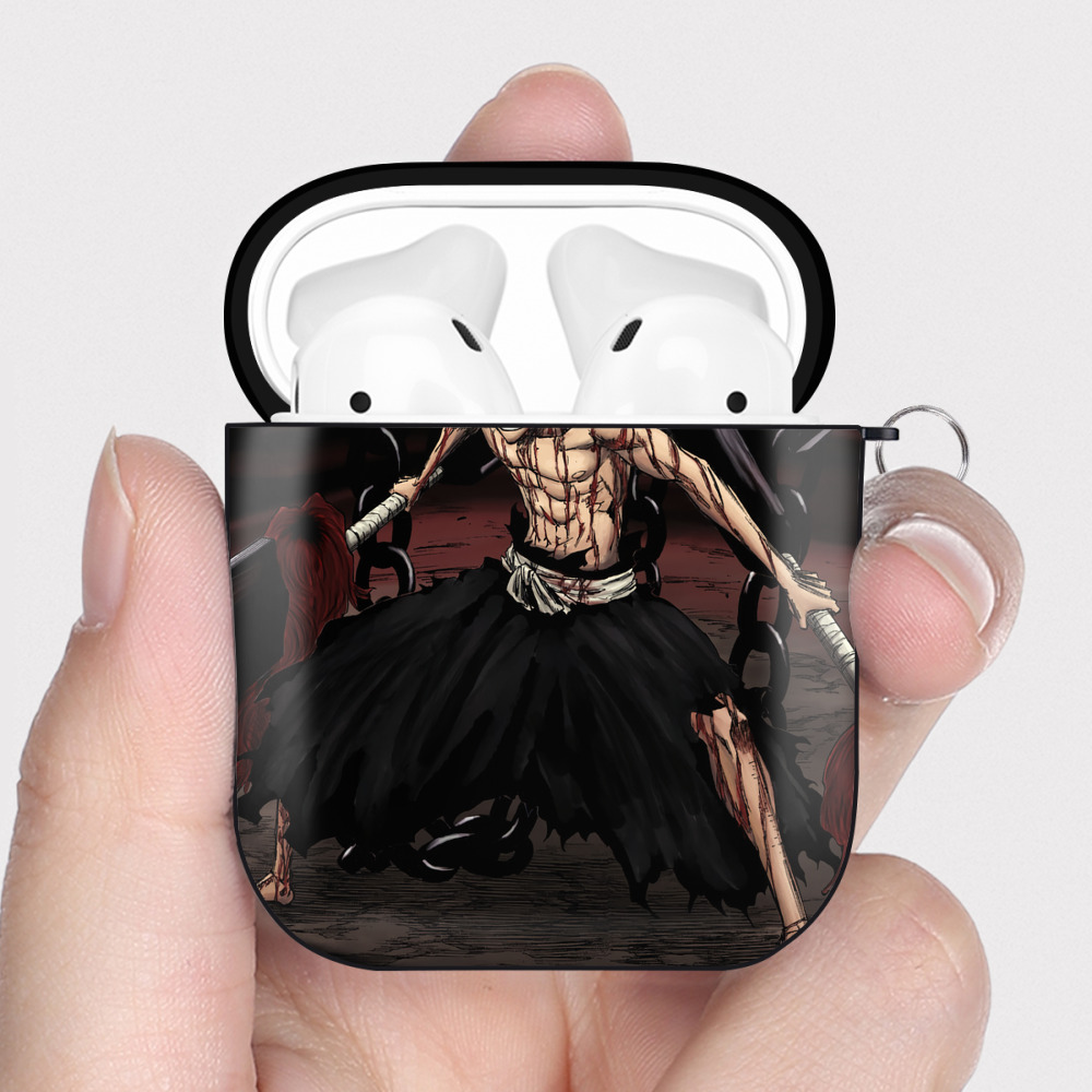 （画像用） ブリーチ BLEACH AirPods 第2世代保護ケース ハードシェル ブラック 耐衝撃・防指紋・カラビナ付き