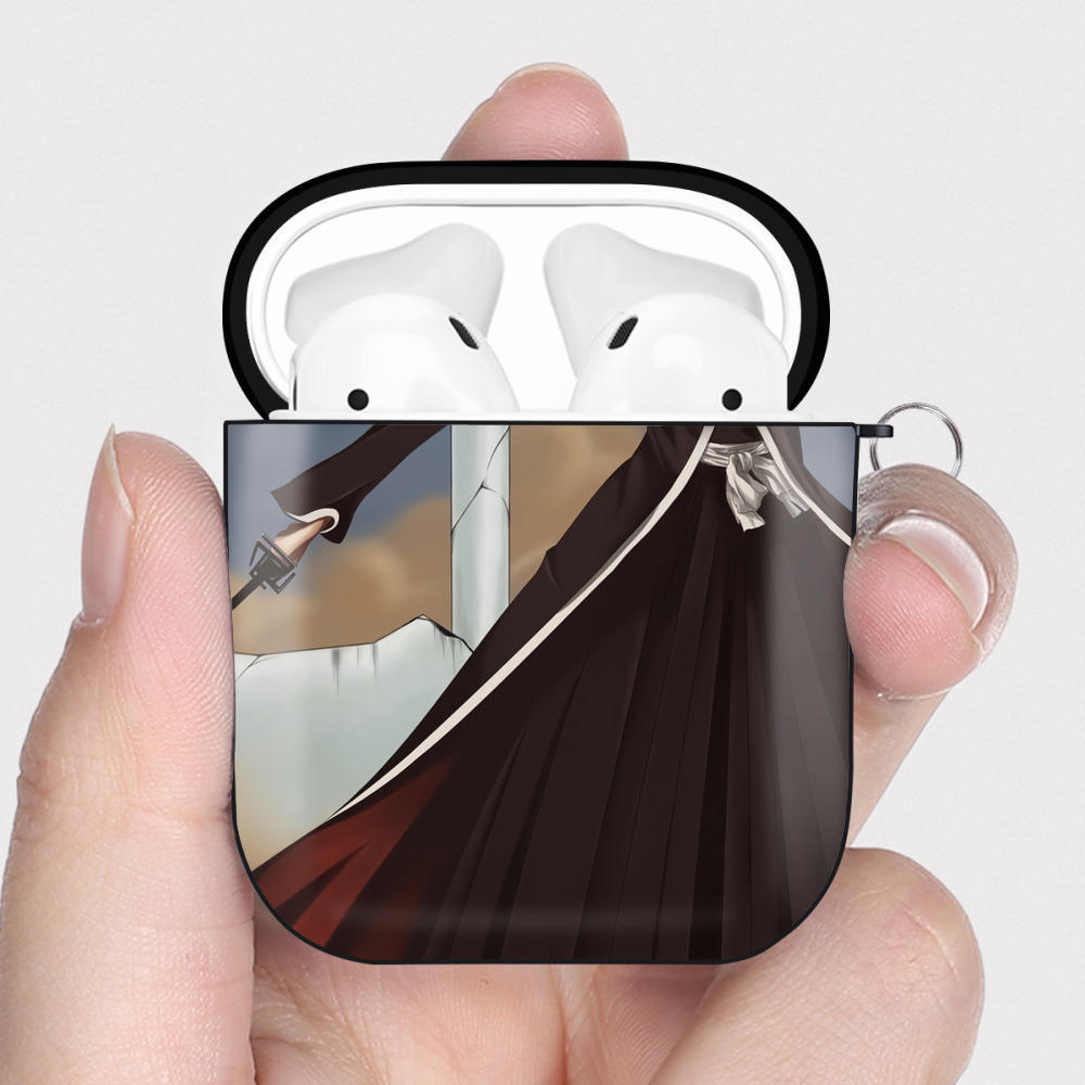 （画像用） ブリーチ BLEACH AirPods 第2世代保護ケース ハードシェル ブラック 耐衝撃・防指紋・カラビナ付き