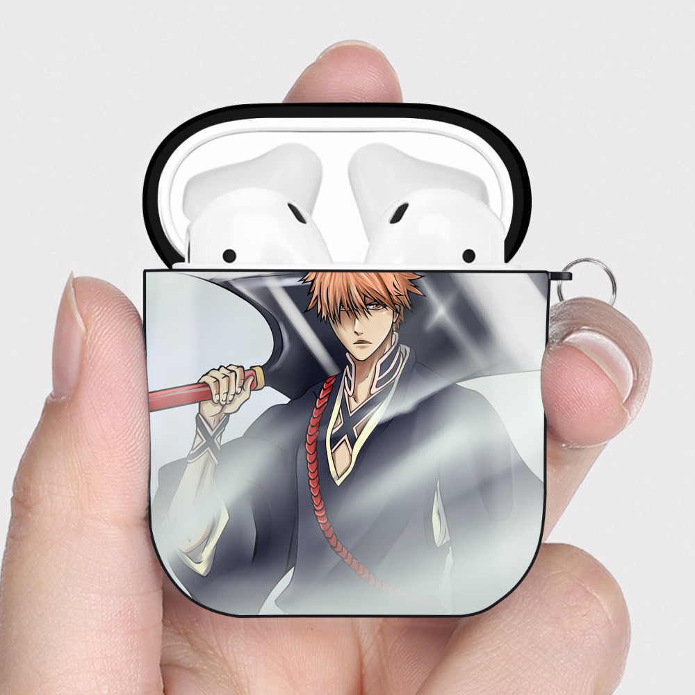 （画像用） ブリーチ BLEACH AirPods 第2世代保護ケース ハードシェル ブラック 耐衝撃・防指紋・カラビナ付き
