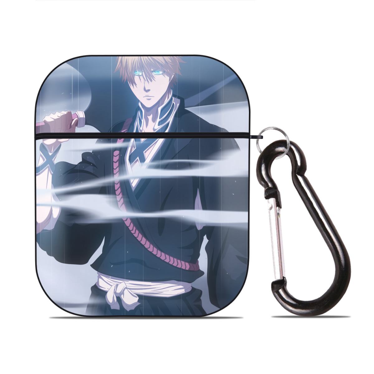 （画像用） ブリーチ BLEACH AirPods 第2世代保護ケース ハードシェル ブラック 耐衝撃・防指紋・カラビナ付き