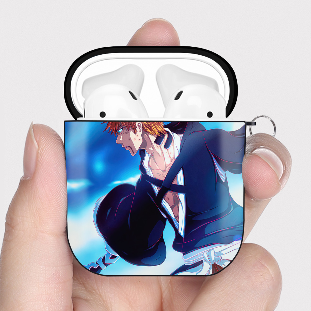（画像用） ブリーチ BLEACH AirPods 第2世代保護ケース ハードシェル ブラック 耐衝撃・防指紋・カラビナ付き