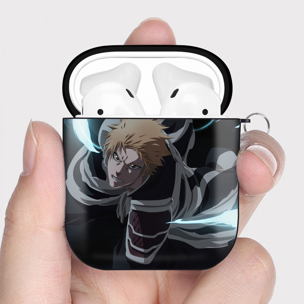 （画像用） ブリーチ BLEACH AirPods 第2世代保護ケース ハードシェル ブラック 耐衝撃・防指紋・カラビナ付き