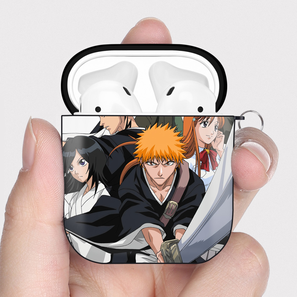 （画像用） ブリーチ BLEACH AirPods 第2世代保護ケース ハードシェル ブラック 耐衝撃・防指紋・カラビナ付き