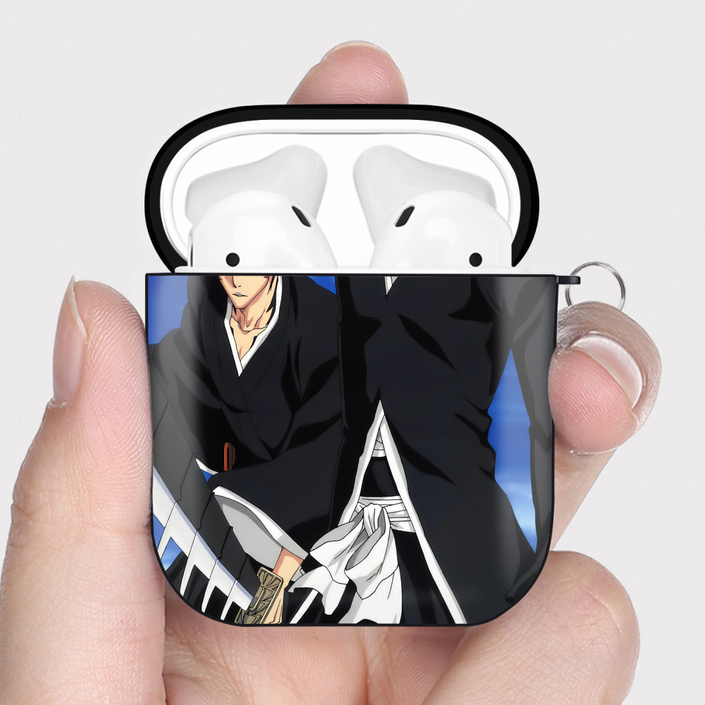 （画像用） ブリーチ BLEACH AirPods 第2世代保護ケース ハードシェル ブラック 耐衝撃・防指紋・カラビナ付き