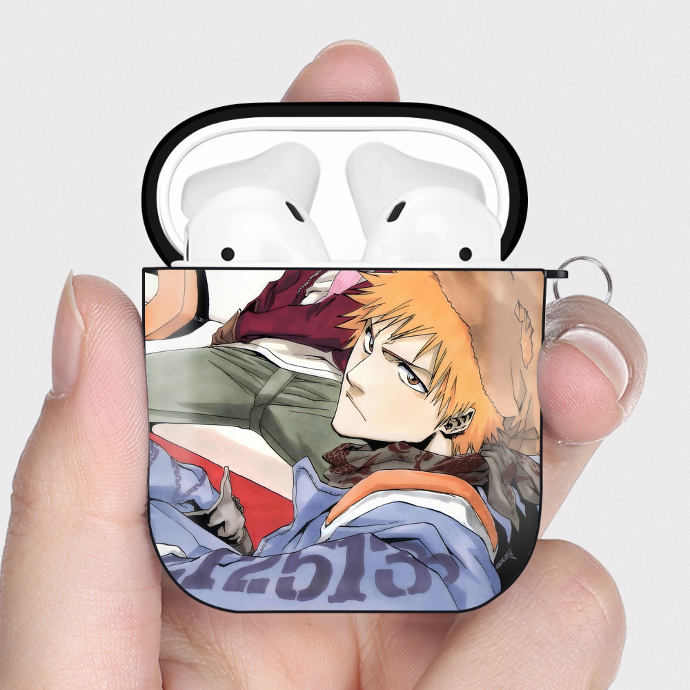 （画像用） ブリーチ BLEACH AirPods 第2世代保護ケース ハードシェル ブラック 耐衝撃・防指紋・カラビナ付き