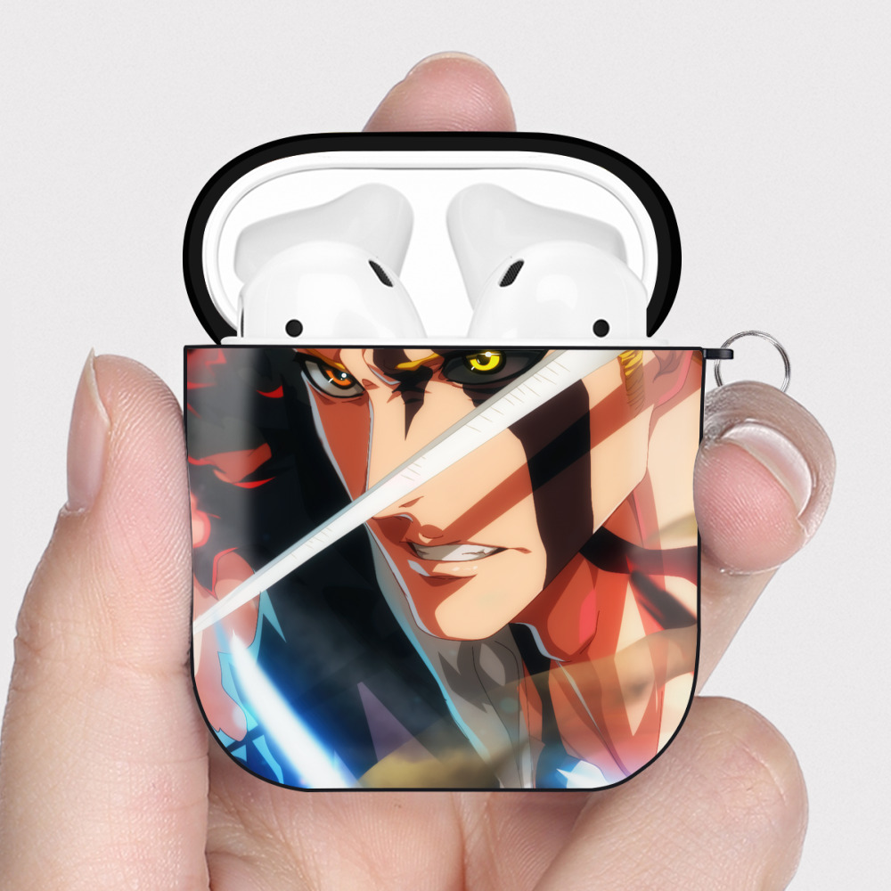 （画像用） ブリーチ BLEACH AirPods 第2世代保護ケース ハードシェル ブラック 耐衝撃・防指紋・カラビナ付き