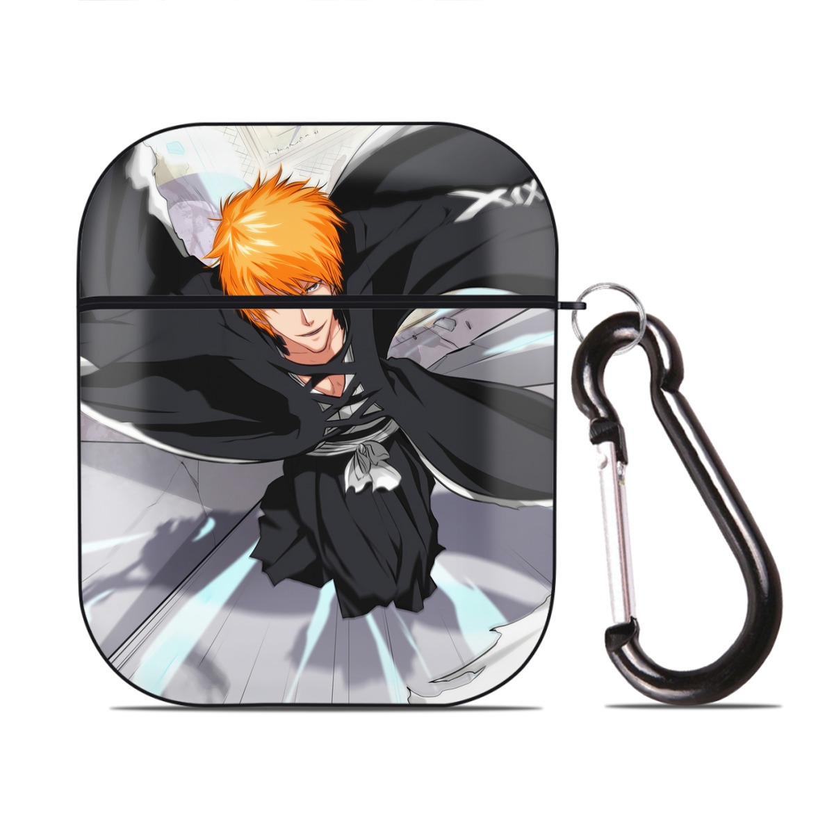 （画像用） ブリーチ BLEACH AirPods 第2世代保護ケース ハードシェル ブラック 耐衝撃・防指紋・カラビナ付き