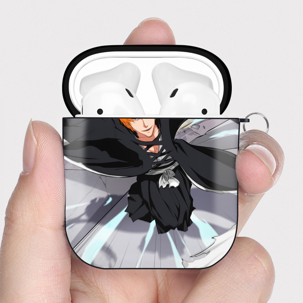 （画像用） ブリーチ BLEACH AirPods 第2世代保護ケース ハードシェル ブラック 耐衝撃・防指紋・カラビナ付き