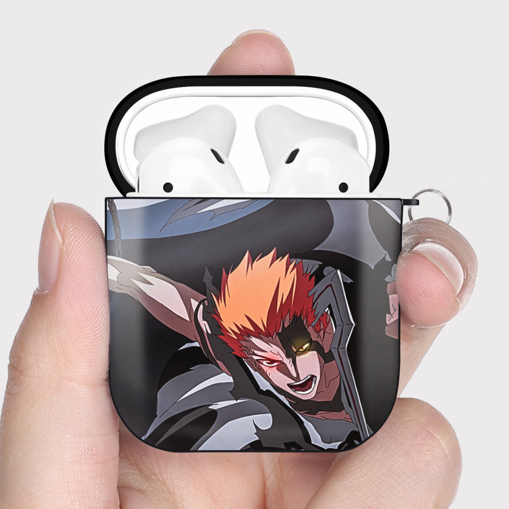 （画像用） ブリーチ BLEACH AirPods 第2世代保護ケース ハードシェル ブラック 耐衝撃・防指紋・カラビナ付き