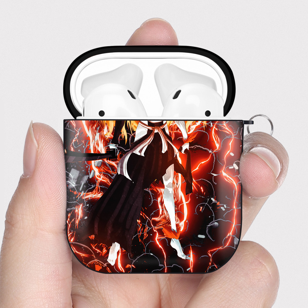 （画像用） ブリーチ BLEACH AirPods 第2世代保護ケース ハードシェル ブラック 耐衝撃・防指紋・カラビナ付き