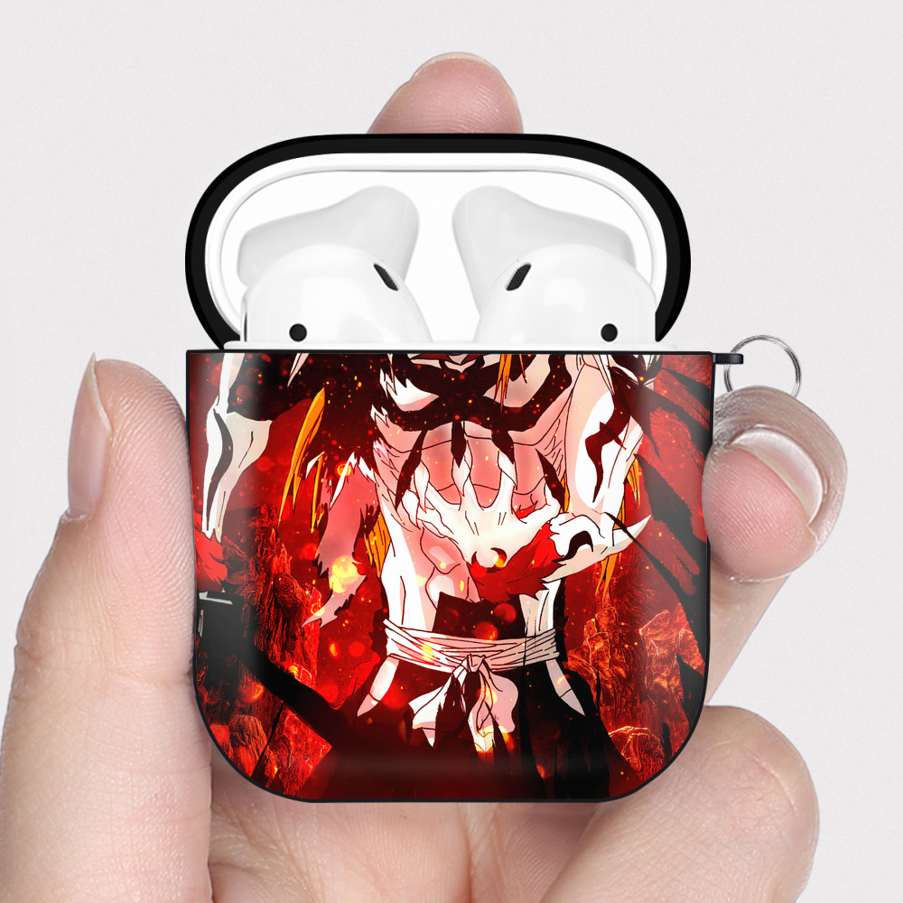 （画像用） ブリーチ BLEACH AirPods 第2世代保護ケース ハードシェル ブラック 耐衝撃・防指紋・カラビナ付き