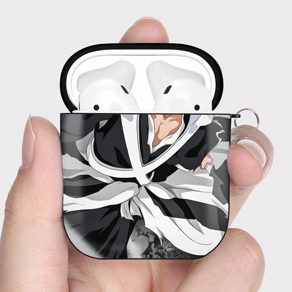 （画像用） ブリーチ BLEACH AirPods 第2世代保護ケース ハードシェル ブラック 耐衝撃・防指紋・カラビナ付き