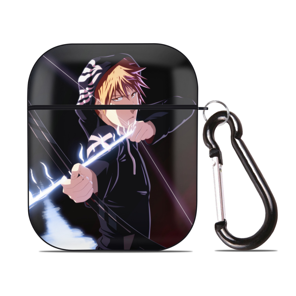 （画像用） ブリーチ BLEACH AirPods 第2世代保護ケース ハードシェル ブラック 耐衝撃・防指紋・カラビナ付き