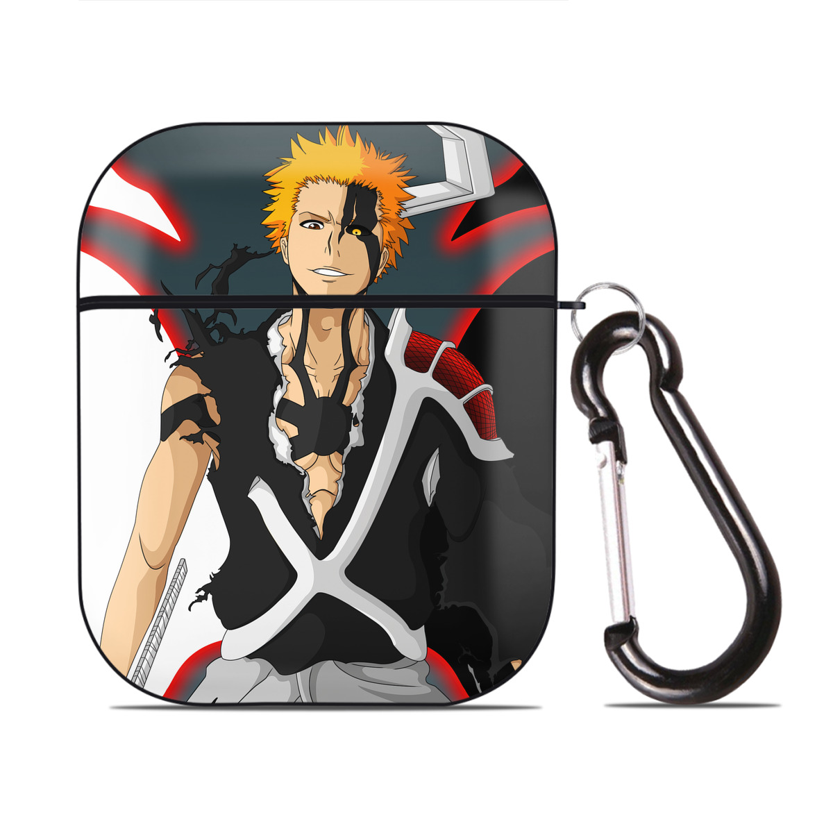（画像用） ブリーチ BLEACH AirPods 第2世代保護ケース ハードシェル ブラック 耐衝撃・防指紋・カラビナ付き