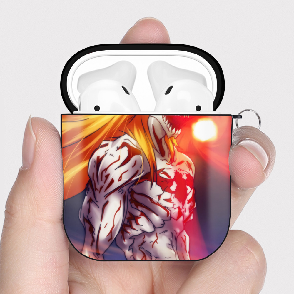 （画像用） ブリーチ BLEACH AirPods 第2世代保護ケース ハードシェル ブラック 耐衝撃・防指紋・カラビナ付き
