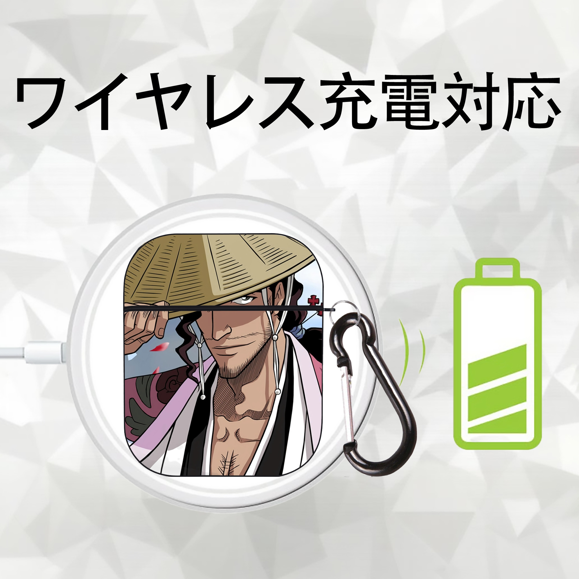 ブリーチ BLEACH AirPods 第2世代保護ケース ハードシェル ブラック 耐衝撃・防指紋・カラビナ付き