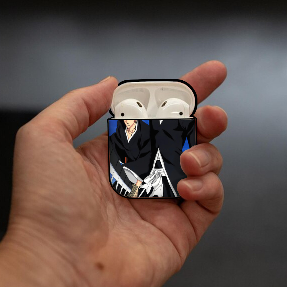 ブリーチ BLEACH AirPods 第2世代保護ケース ハードシェル ブラック 耐衝撃・防指紋・カラビナ付き