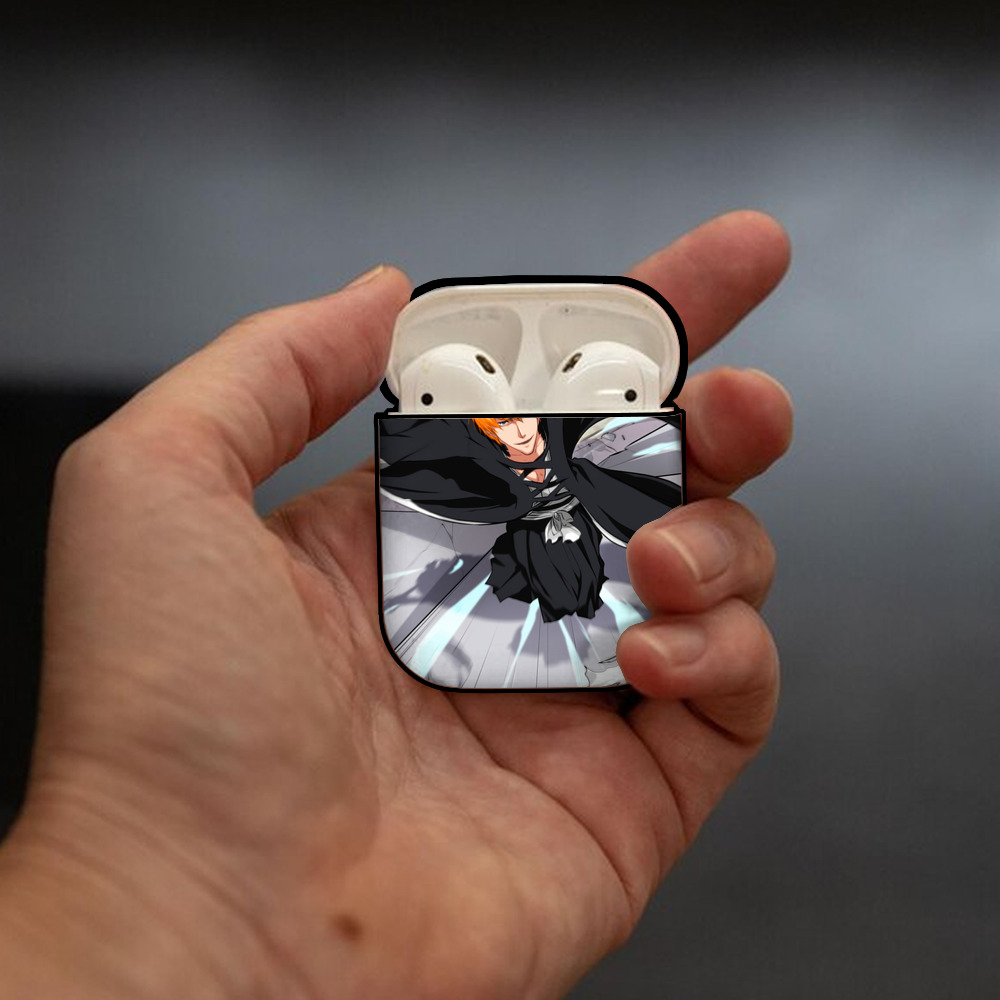 ブリーチ BLEACH AirPods 第2世代保護ケース ハードシェル ブラック 耐衝撃・防指紋・カラビナ付き