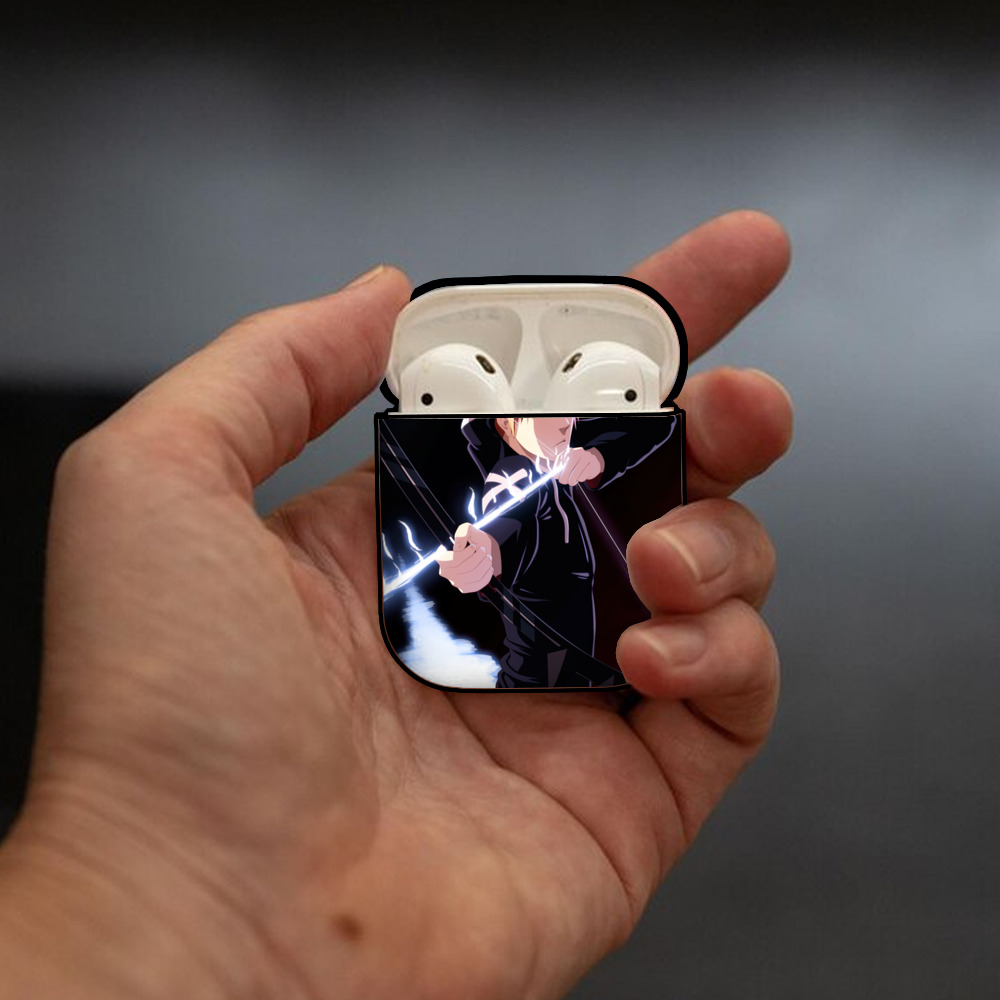 ブリーチ BLEACH AirPods 第2世代保護ケース ハードシェル ブラック 耐衝撃・防指紋・カラビナ付き