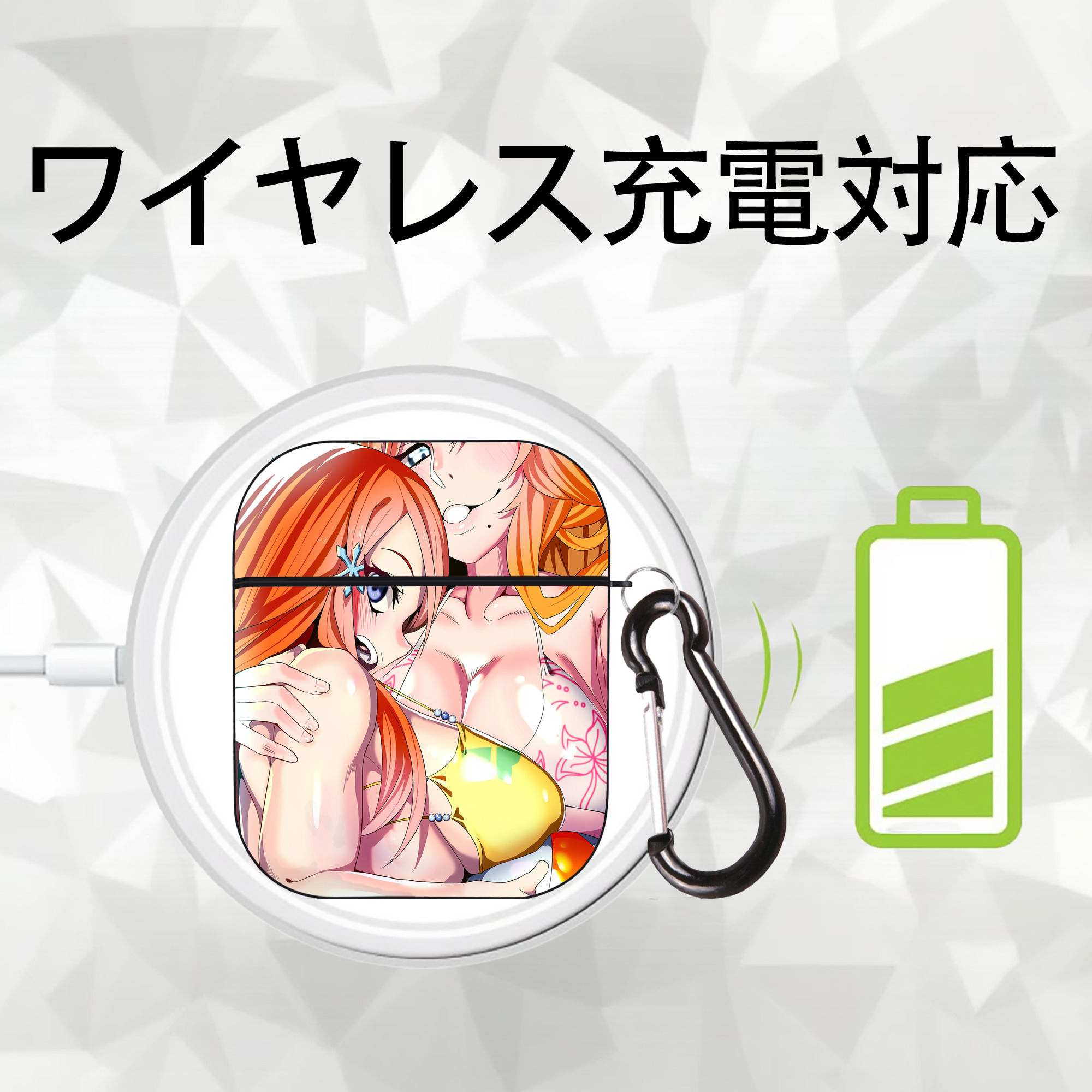 ブリーチ BLEACH AirPods 第2世代保護ケース ハードシェル ブラック 耐衝撃・防指紋・カラビナ付き