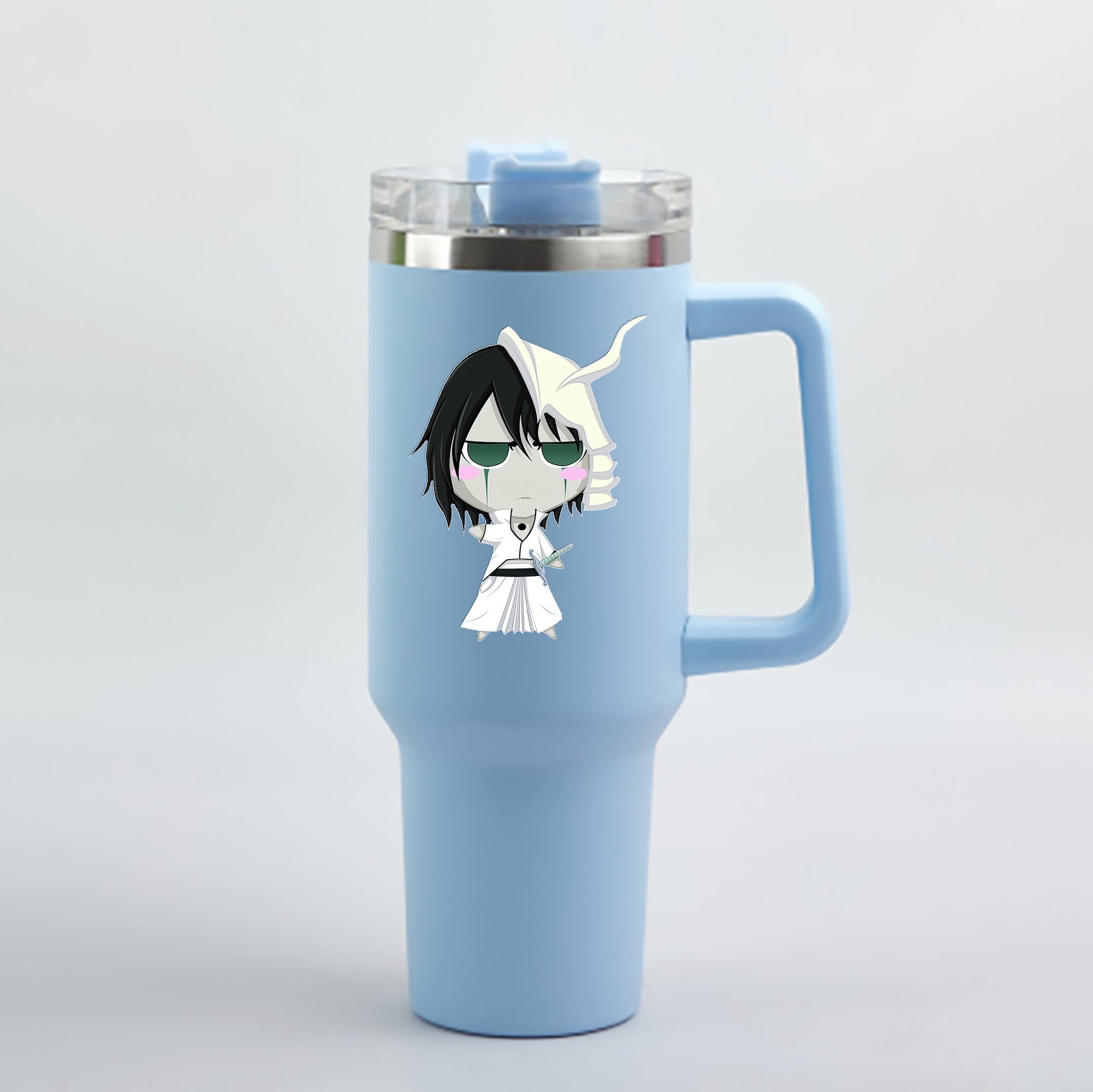（画像用） ブリーチ ウルキオラ·シファー BLEACH Ulquiorra cifer 1200mL車用タンブラー - クリスタルステッカー（プラスチックストロー付き）