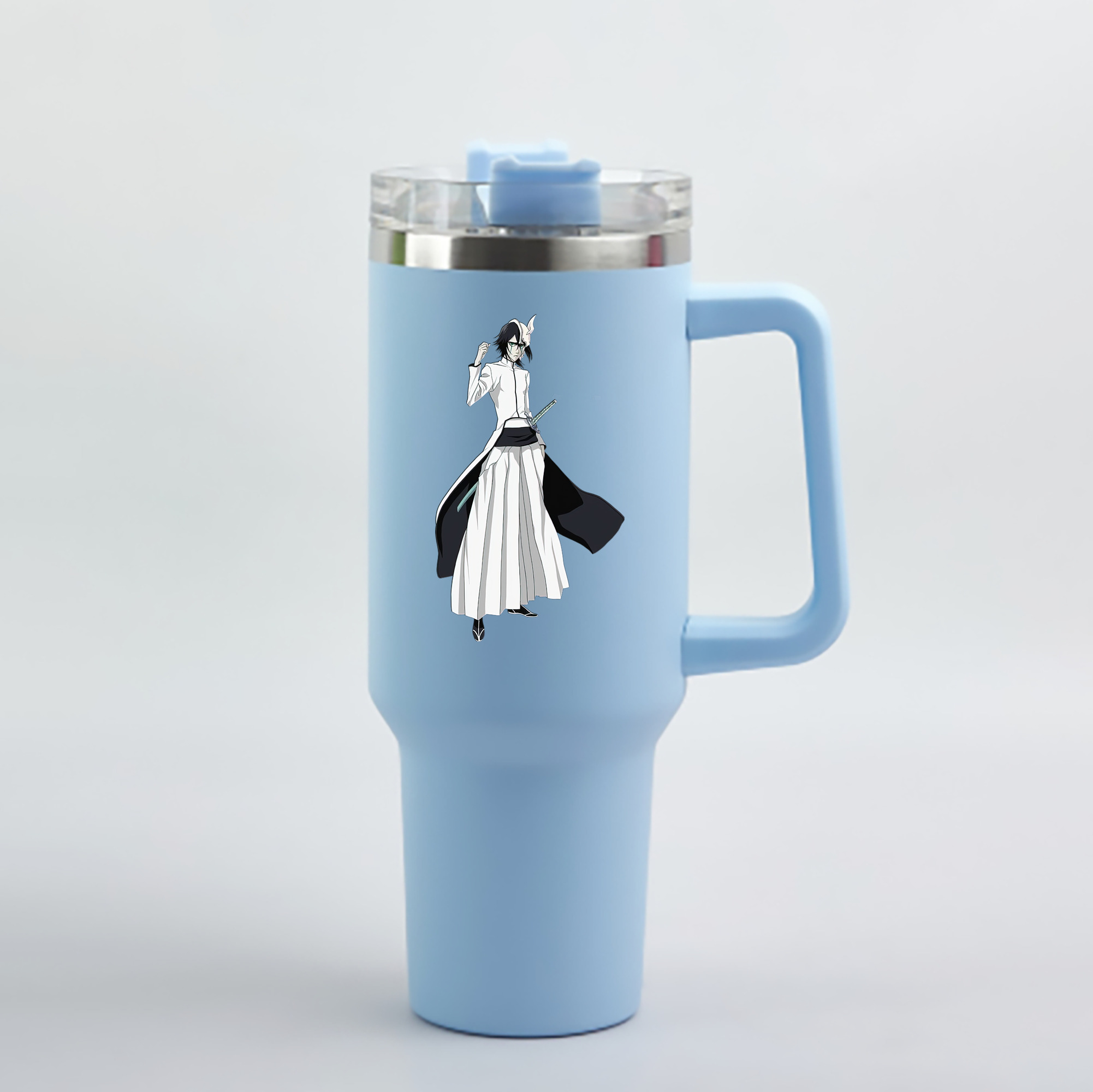 （画像用） ブリーチ ウルキオラ·シファー BLEACH Ulquiorra cifer 1200mL車用タンブラー - クリスタルステッカー（プラスチックストロー付き）