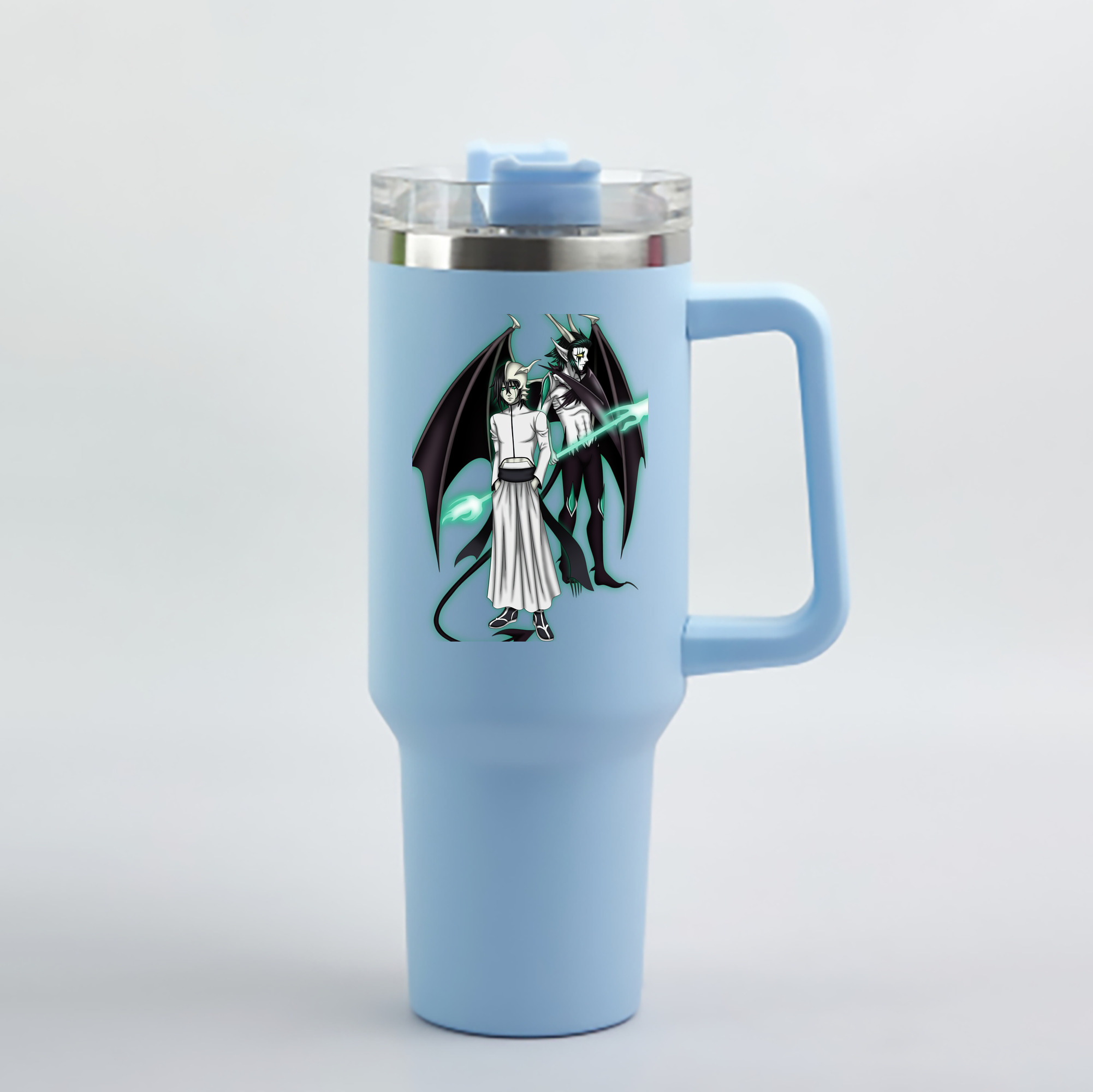 （画像用） ブリーチ ウルキオラ·シファー BLEACH Ulquiorra cifer 1200mL車用タンブラー - クリスタルステッカー（プラスチックストロー付き）