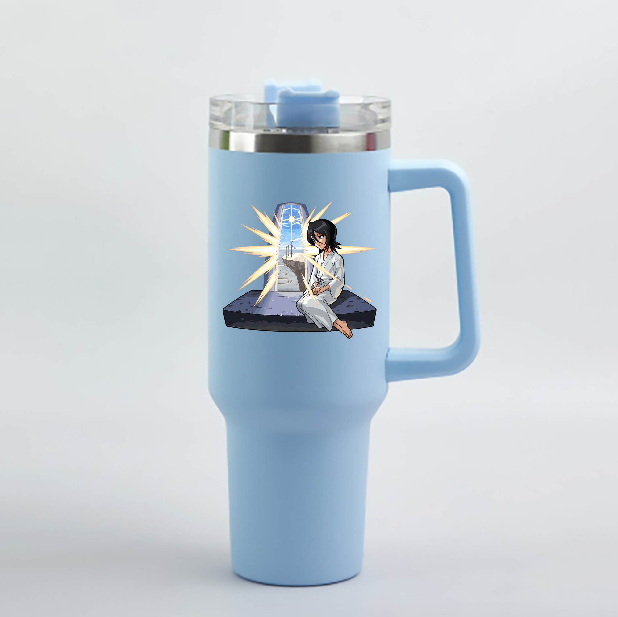 （画像用） ブリーチ 朽木ルキア BLEACH Kuchiki Rukia 1200mL車用タンブラー - クリスタルステッカー（プラスチックストロー付き）