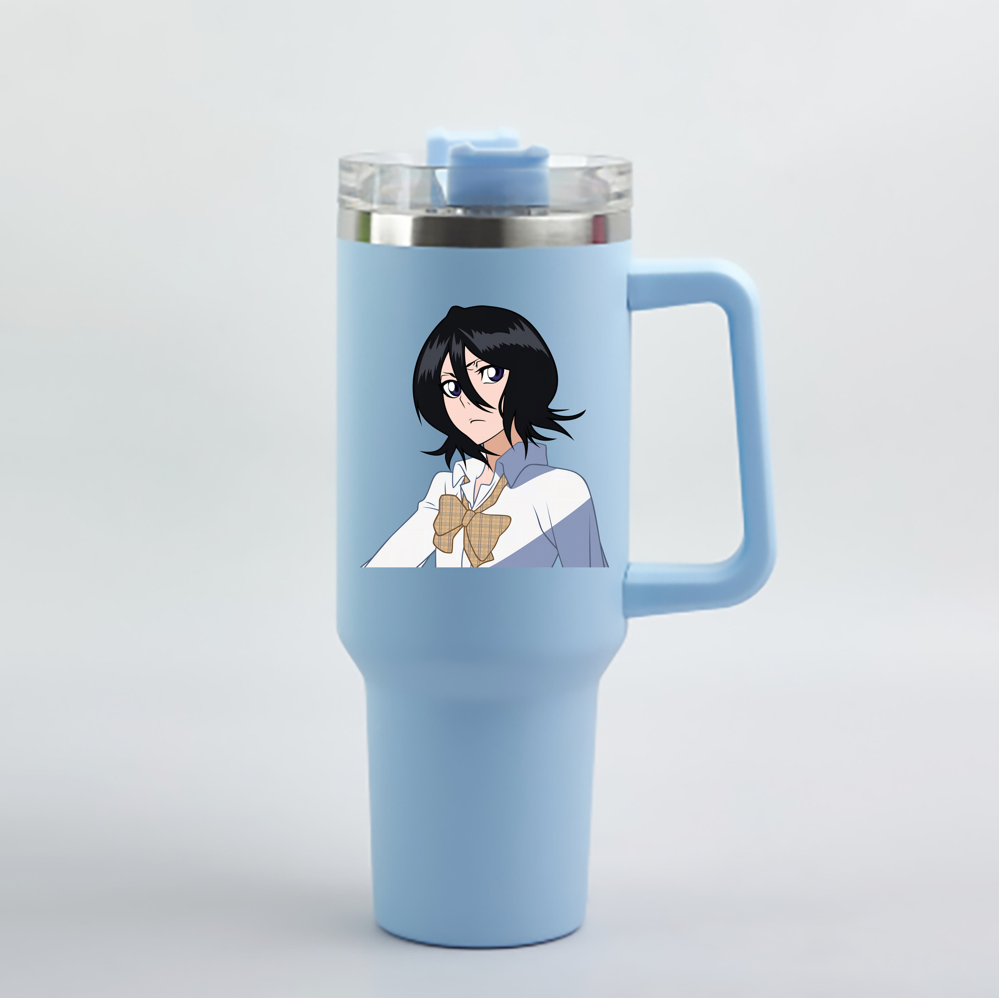 （画像用） ブリーチ 朽木ルキア BLEACH Kuchiki Rukia 1200mL車用タンブラー - クリスタルステッカー（プラスチックストロー付き）