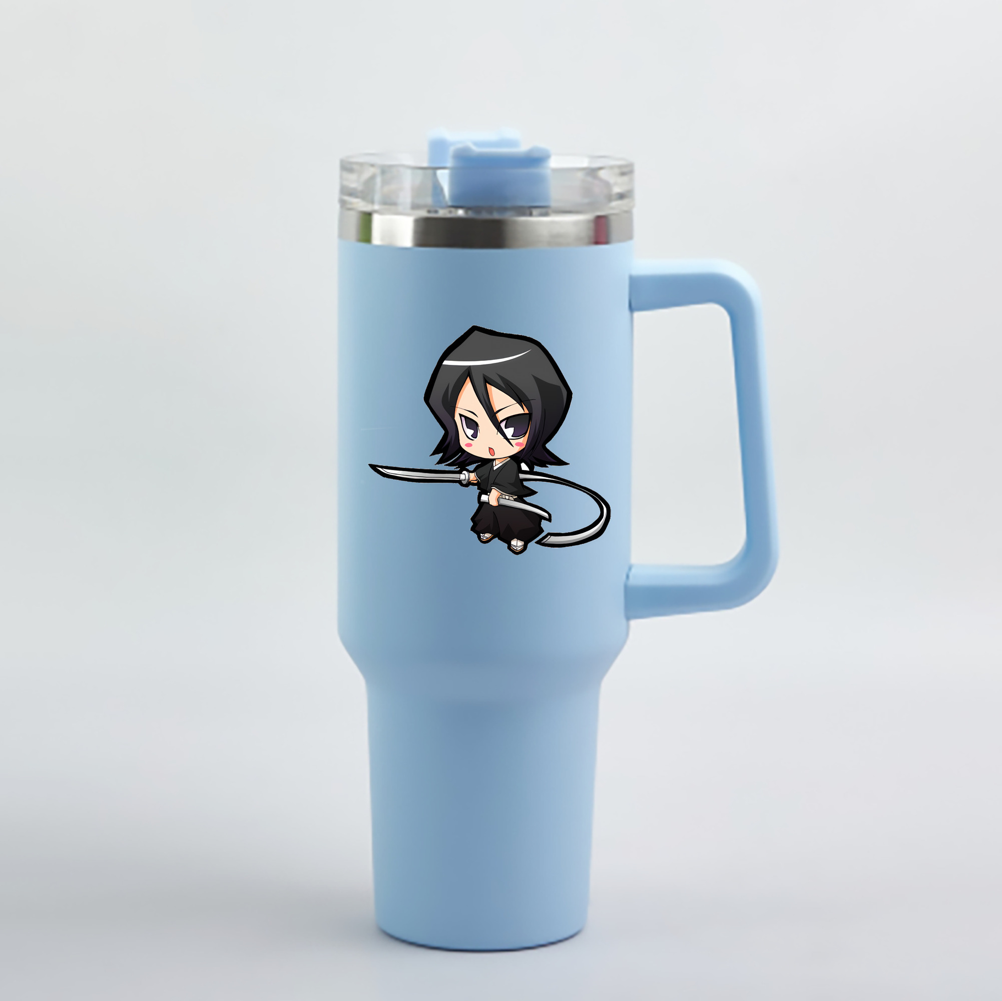 （画像用） ブリーチ 朽木ルキア BLEACH Kuchiki Rukia 1200mL車用タンブラー - クリスタルステッカー（プラスチックストロー付き）