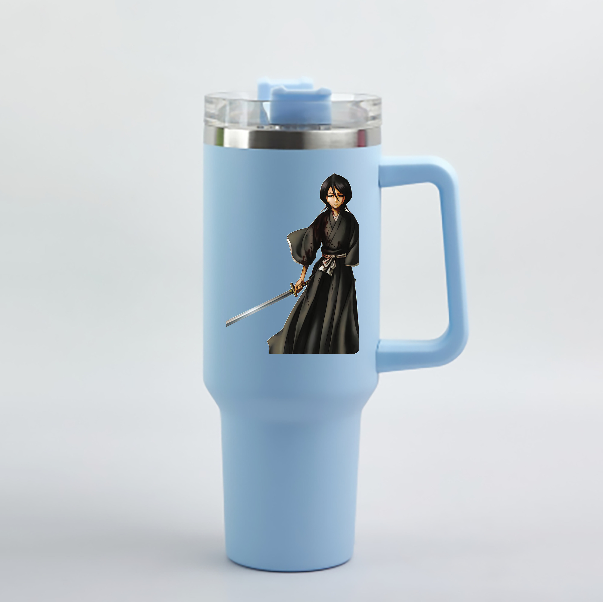 （画像用） ブリーチ 朽木ルキア BLEACH Kuchiki Rukia 1200mL車用タンブラー - クリスタルステッカー（プラスチックストロー付き）