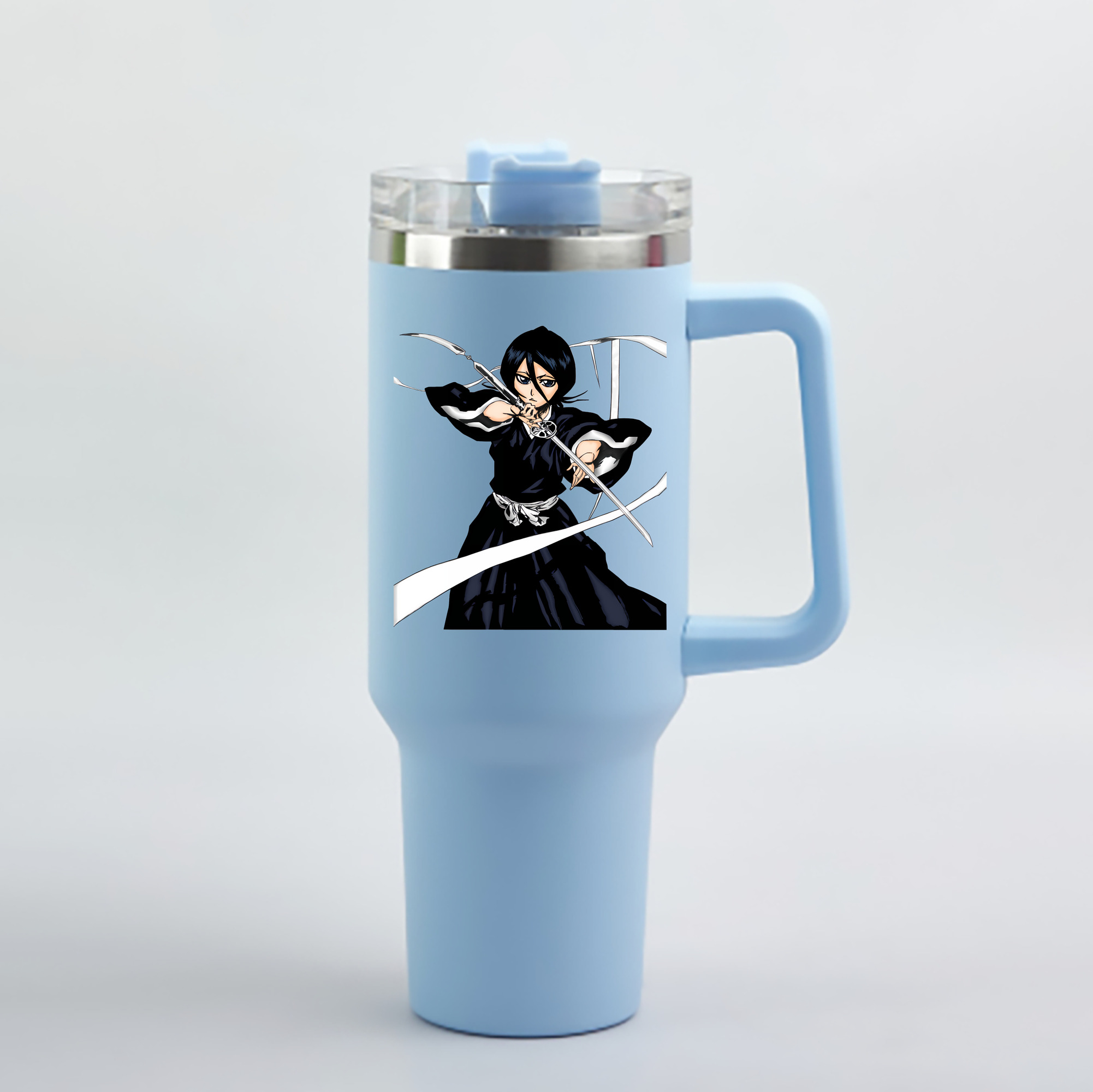 （画像用） ブリーチ 朽木ルキア BLEACH Kuchiki Rukia 1200mL車用タンブラー - クリスタルステッカー（プラスチックストロー付き）