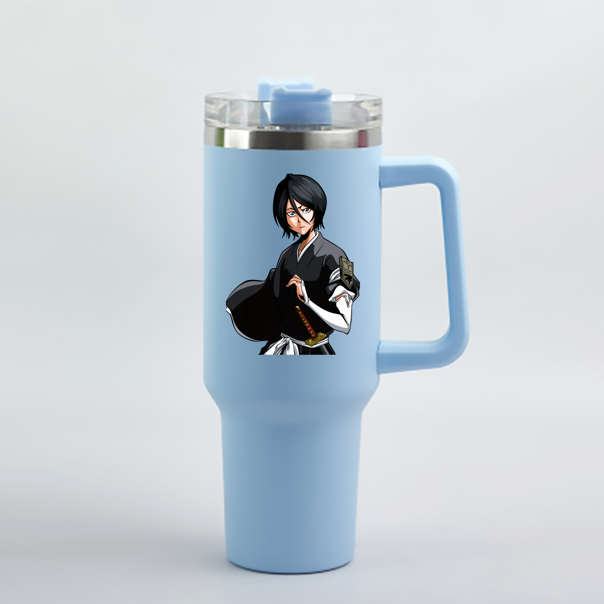 （画像用） ブリーチ 朽木ルキア BLEACH Kuchiki Rukia 1200mL車用タンブラー - クリスタルステッカー（プラスチックストロー付き）