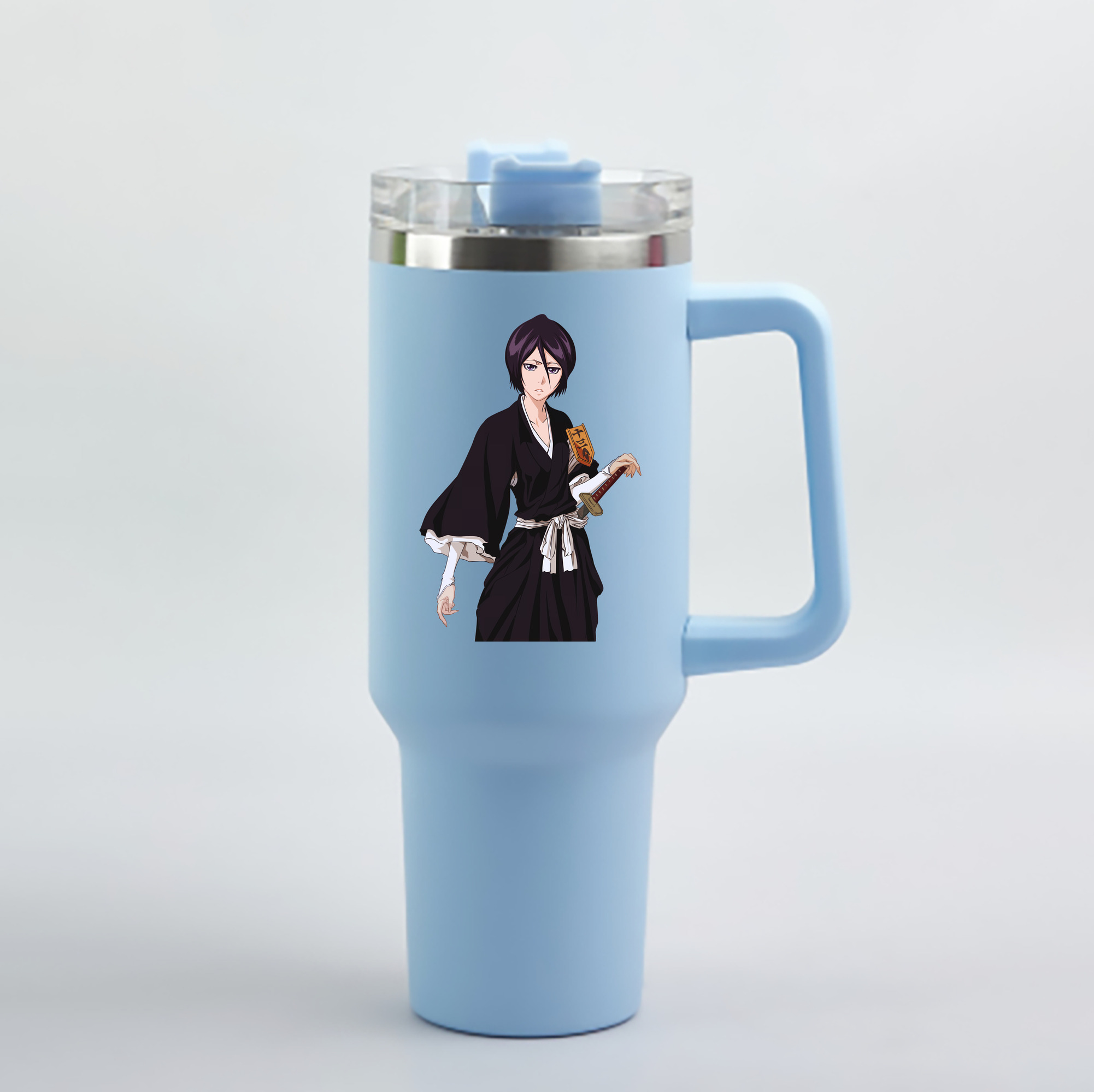 （画像用） ブリーチ 朽木ルキア BLEACH Kuchiki Rukia 1200mL車用タンブラー - クリスタルステッカー（プラスチックストロー付き）