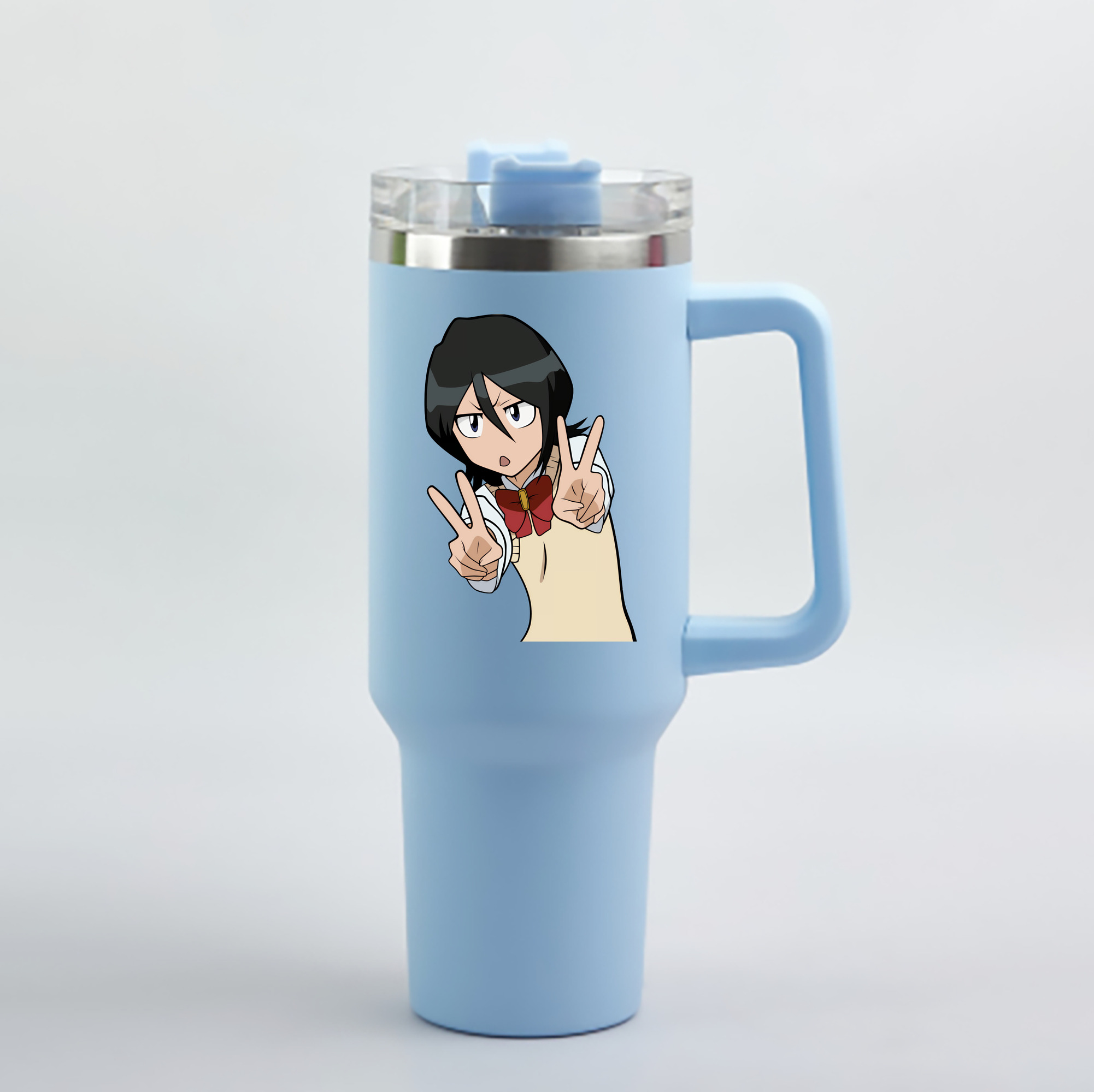 （画像用） ブリーチ 朽木ルキア BLEACH Kuchiki Rukia 1200mL車用タンブラー - クリスタルステッカー（プラスチックストロー付き）