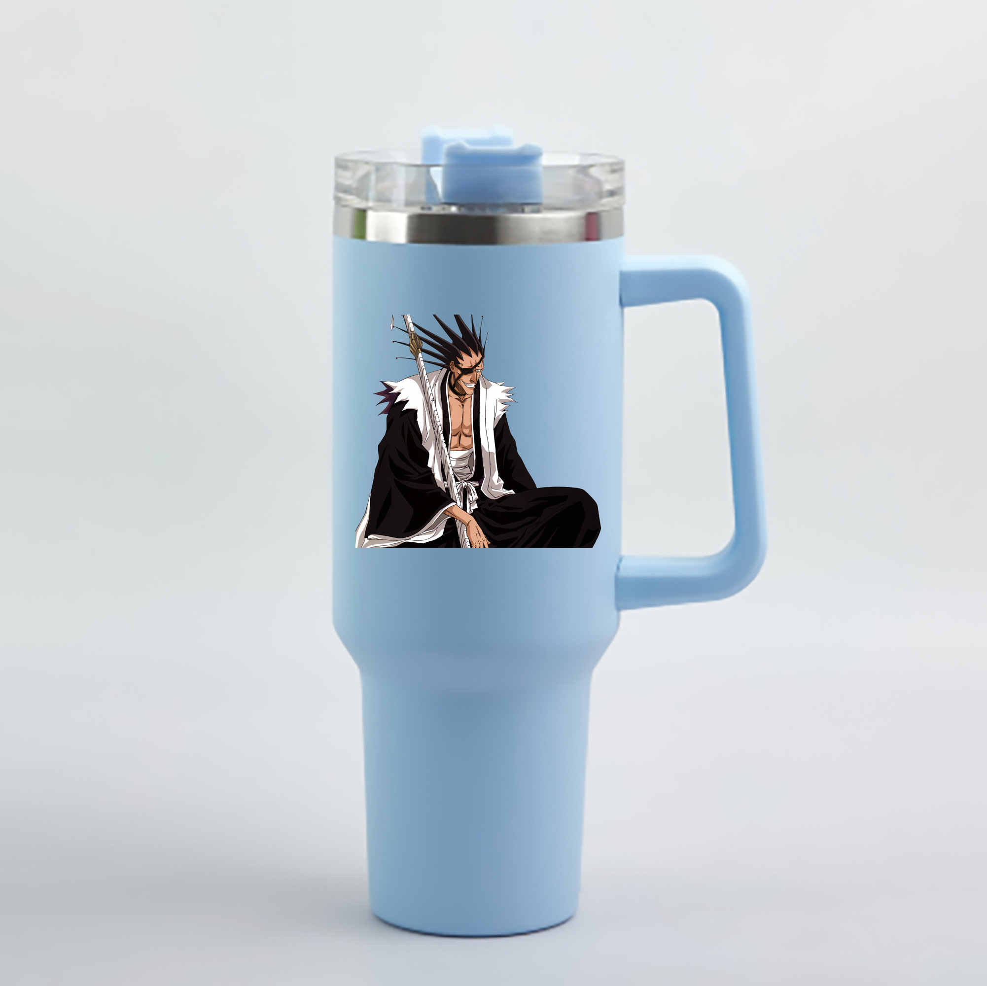 （画像用） ブリーチ ざらき けんぱち BLEACH Zaraki Kenpachi 1200mL車用タンブラー - クリスタルステッカー（プラスチックストロー付き）