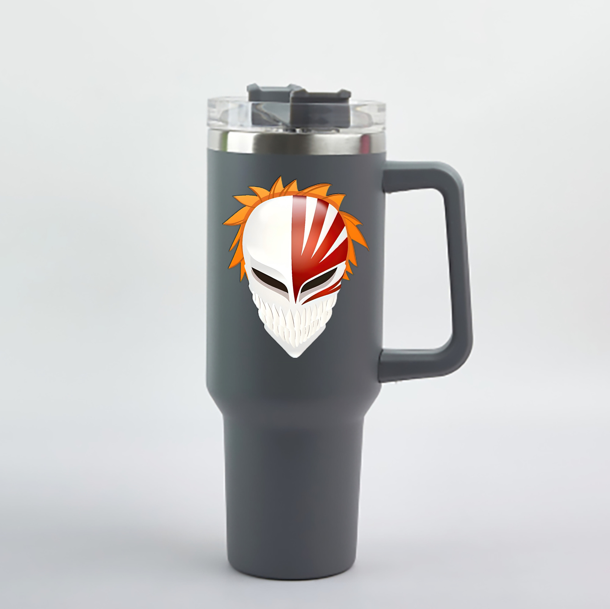 （画像用） ブリーチ 黒崎一護（くろさき いちご）BLEACH Kurosaki Ichigo 1200mL車用タンブラー - クリスタルステッカー（プラスチックストロー付き）
