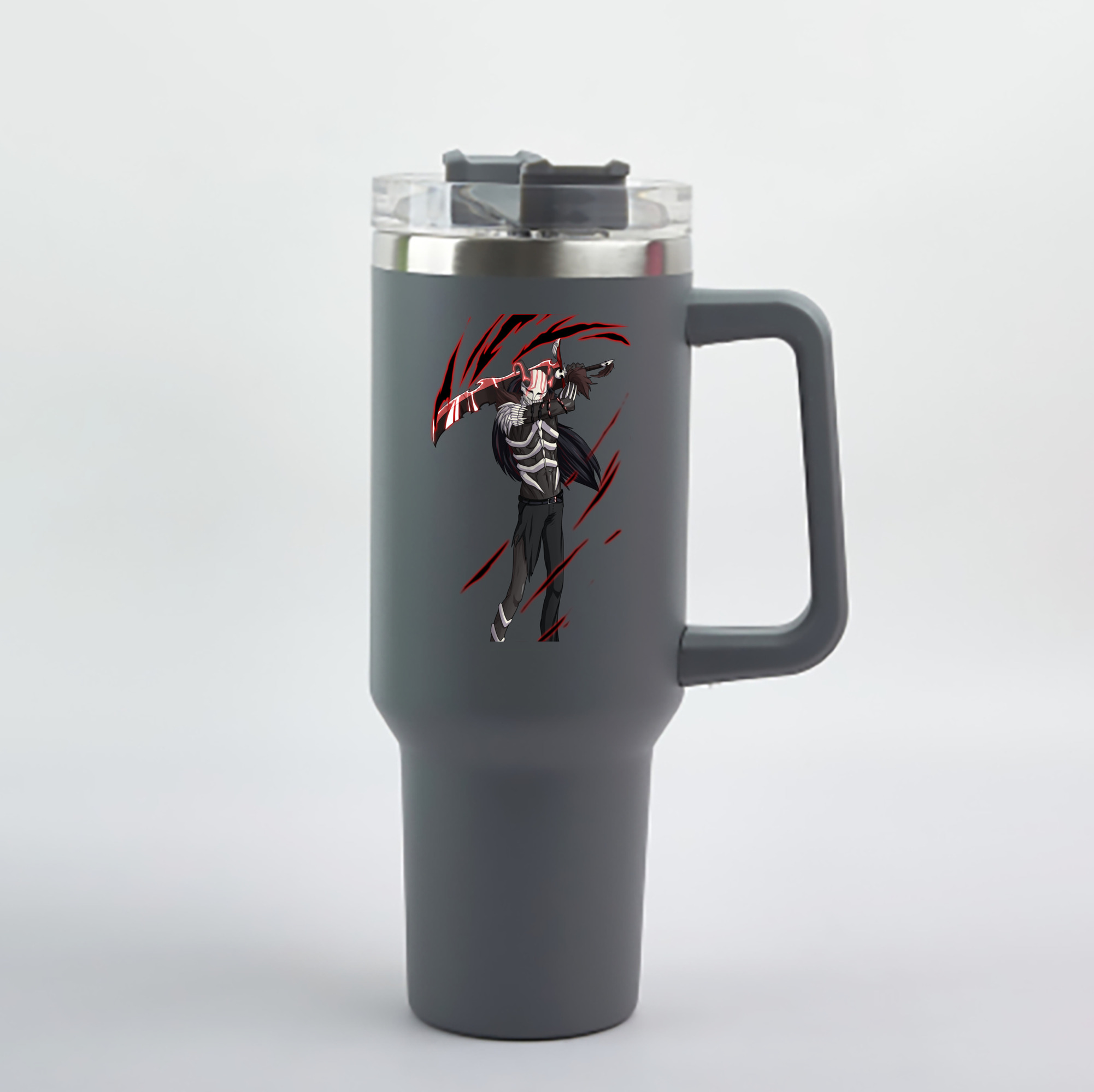 （画像用） ブリーチ 黒崎一護（くろさき いちご）BLEACH Kurosaki Ichigo 1200mL車用タンブラー - クリスタルステッカー（プラスチックストロー付き）