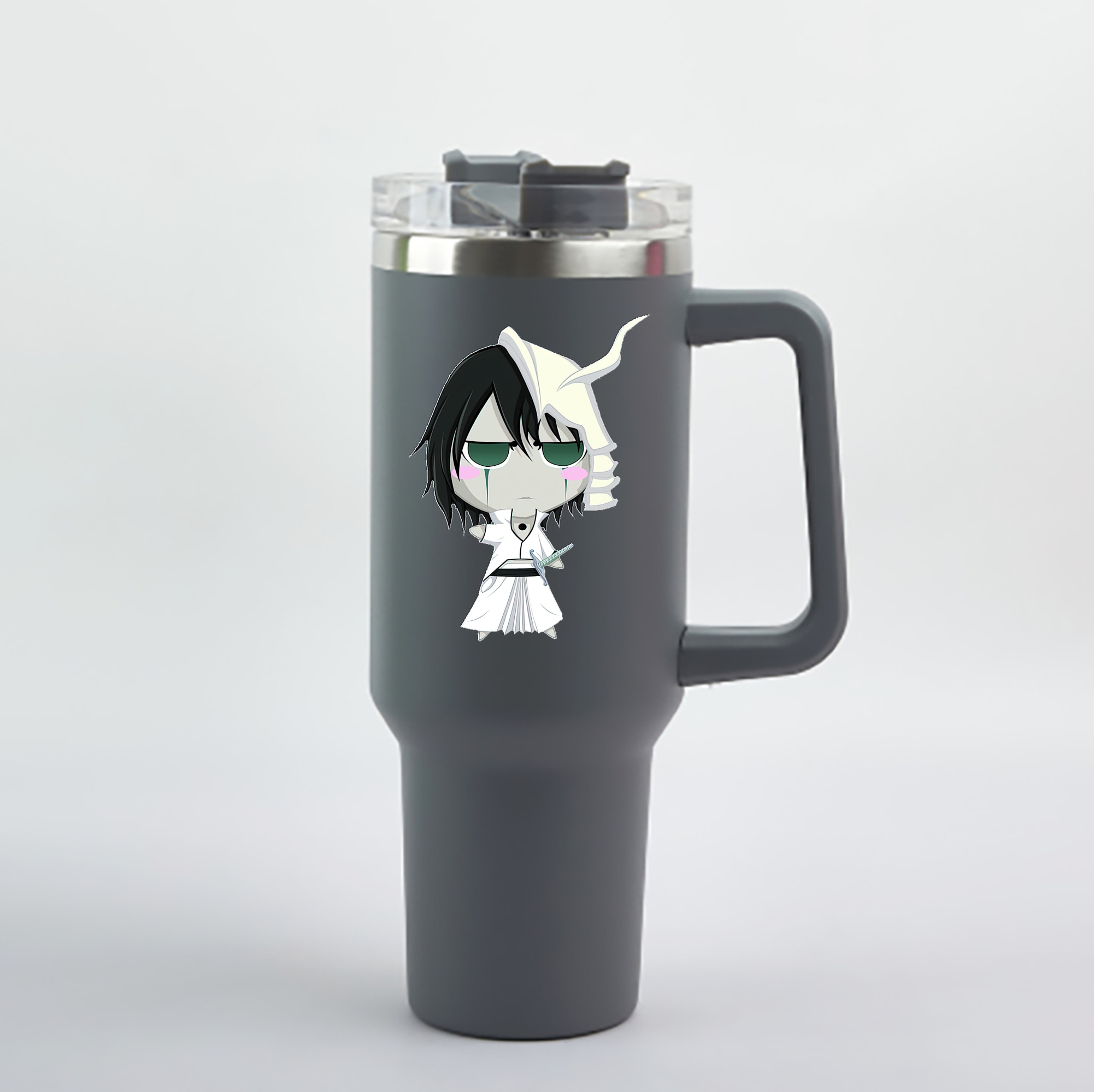 （画像用） ブリーチ ウルキオラ·シファー BLEACH Ulquiorra cifer 1200mL車用タンブラー - クリスタルステッカー（プラスチックストロー付き）