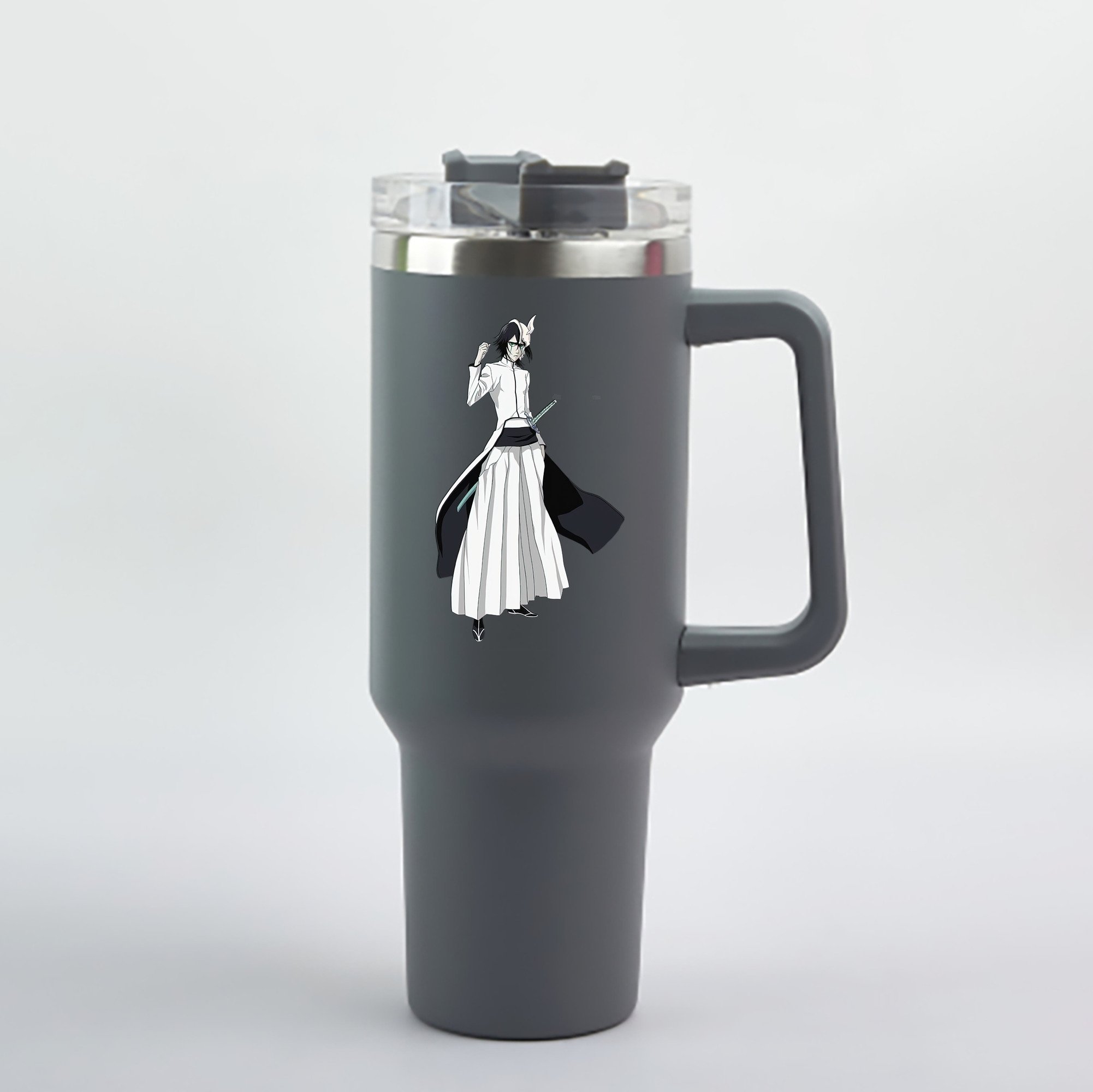 （画像用） ブリーチ ウルキオラ·シファー BLEACH Ulquiorra cifer 1200mL車用タンブラー - クリスタルステッカー（プラスチックストロー付き）