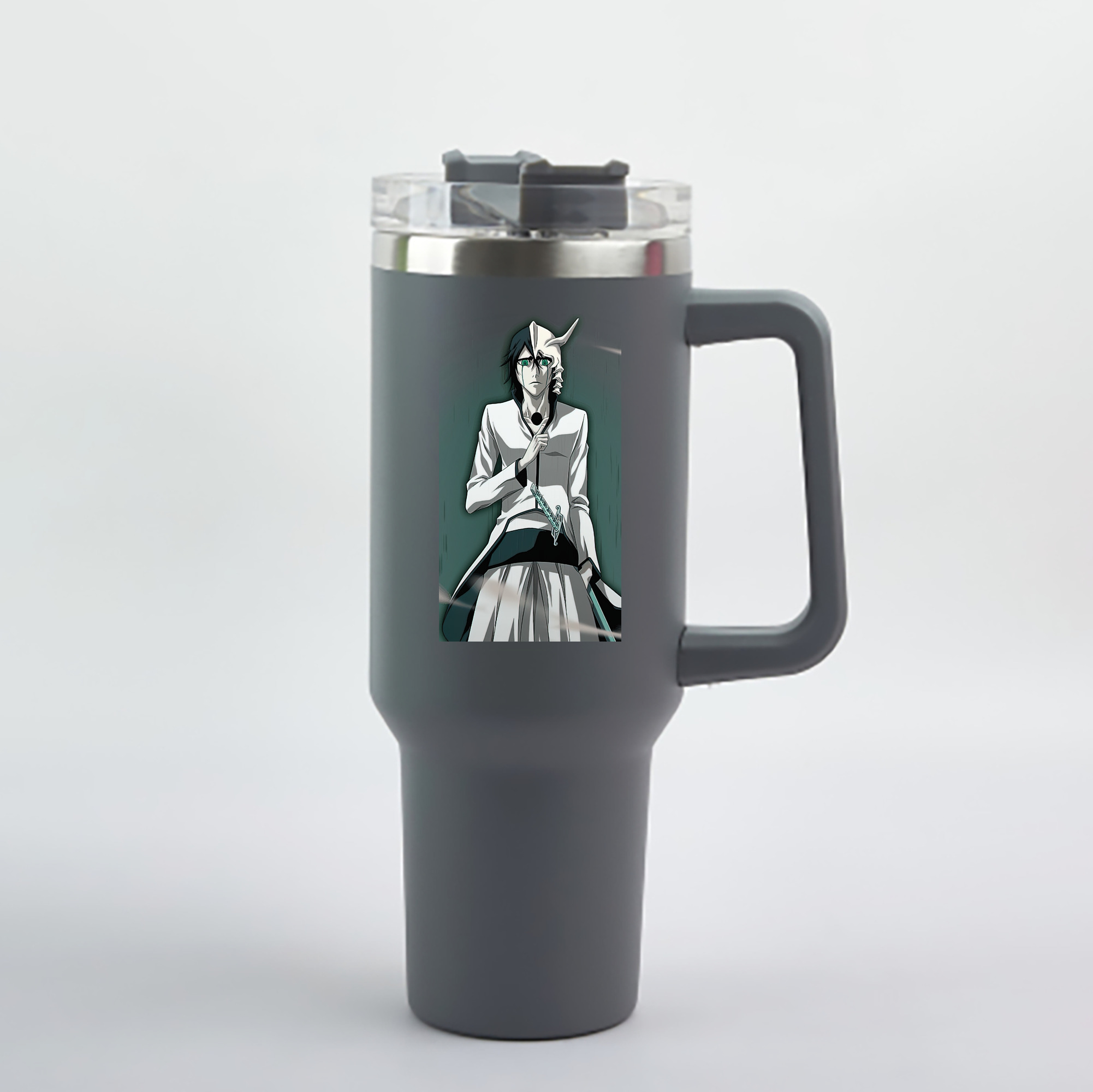 （画像用） ブリーチ ウルキオラ·シファー BLEACH Ulquiorra cifer 1200mL車用タンブラー - クリスタルステッカー（プラスチックストロー付き）