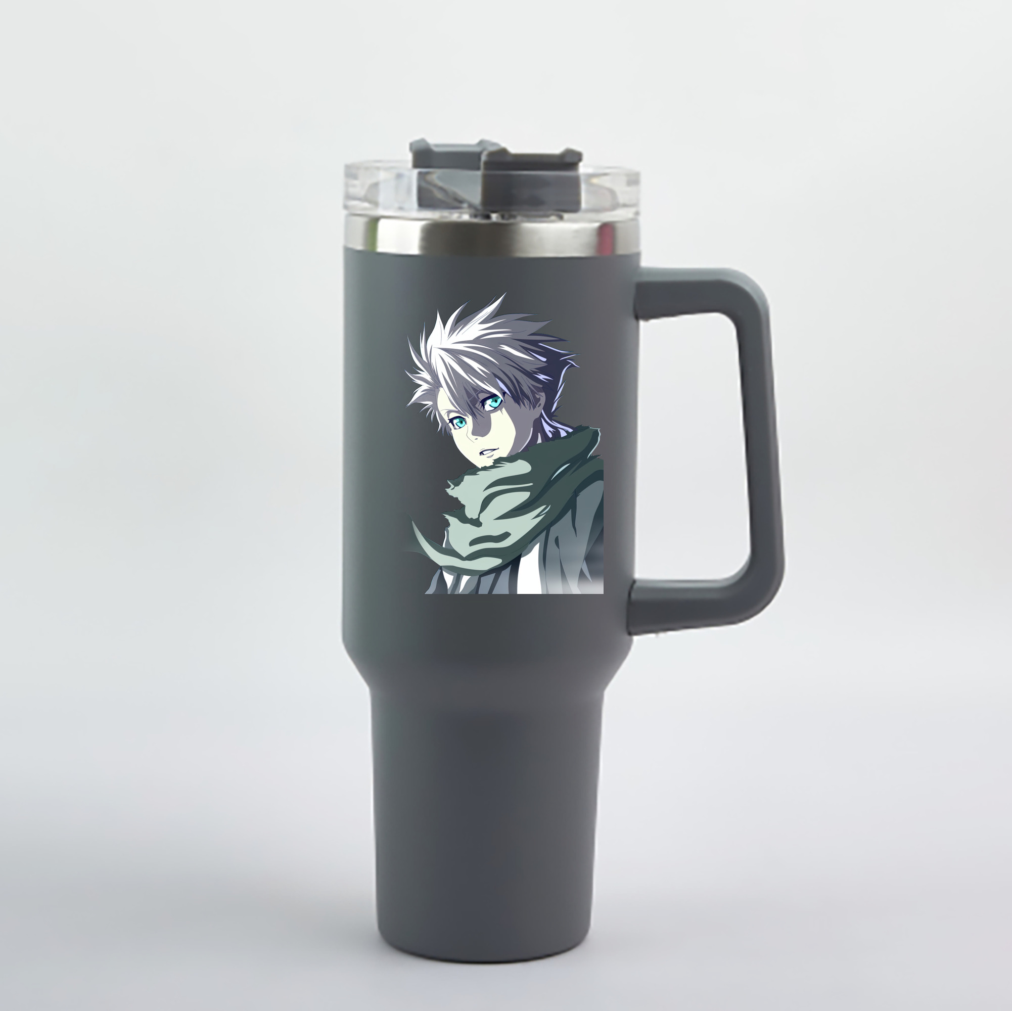 （画像用） ブリーチ 日番谷冬獅郎（ひつがや とうしろう） BLEACH Hitsugaya Toushirou 1200mL車用タンブラー - クリスタルステッカー（プラスチックストロー付き）