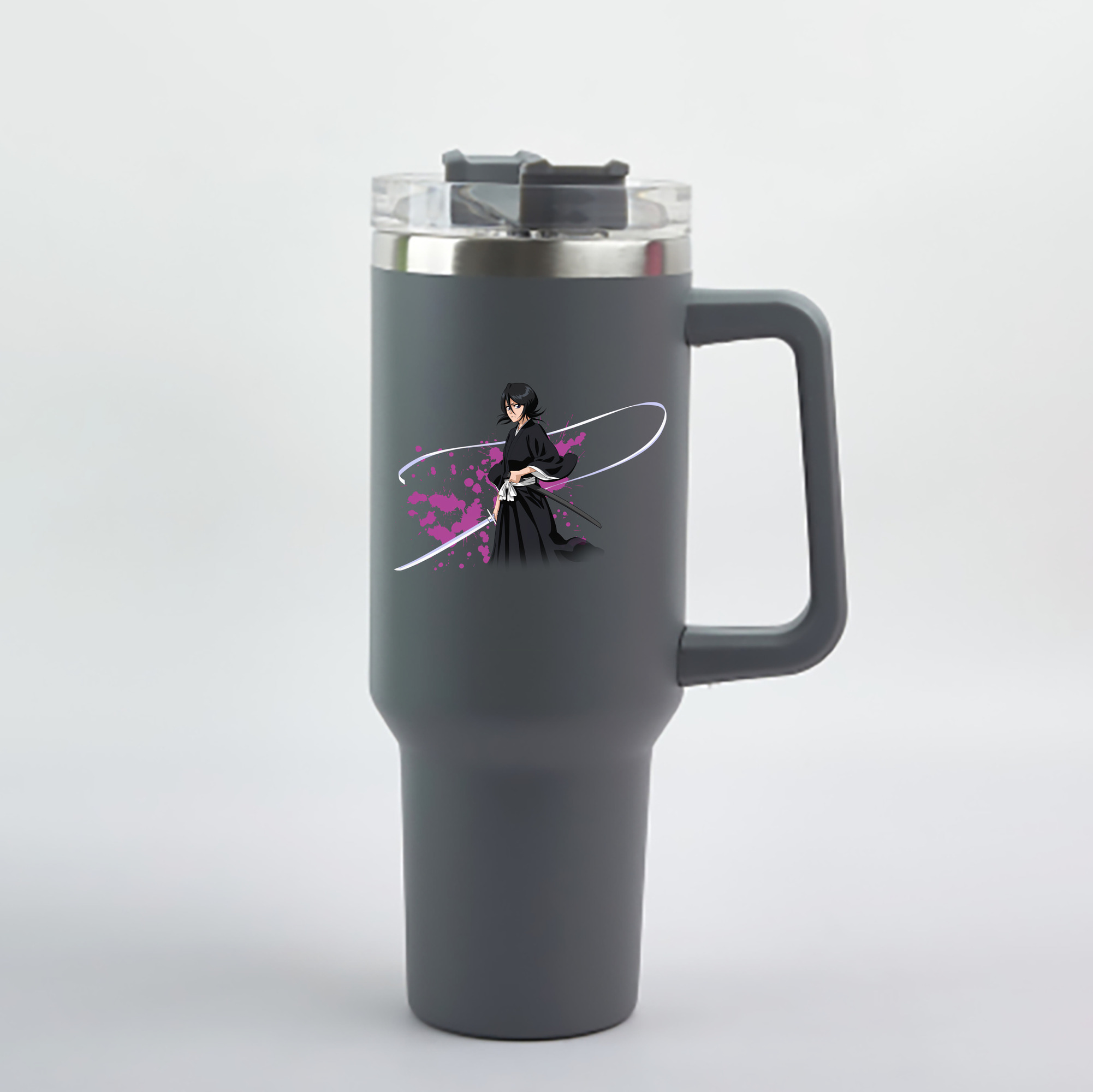 （画像用） ブリーチ 朽木ルキア BLEACH Kuchiki Rukia 1200mL車用タンブラー - クリスタルステッカー（プラスチックストロー付き）
