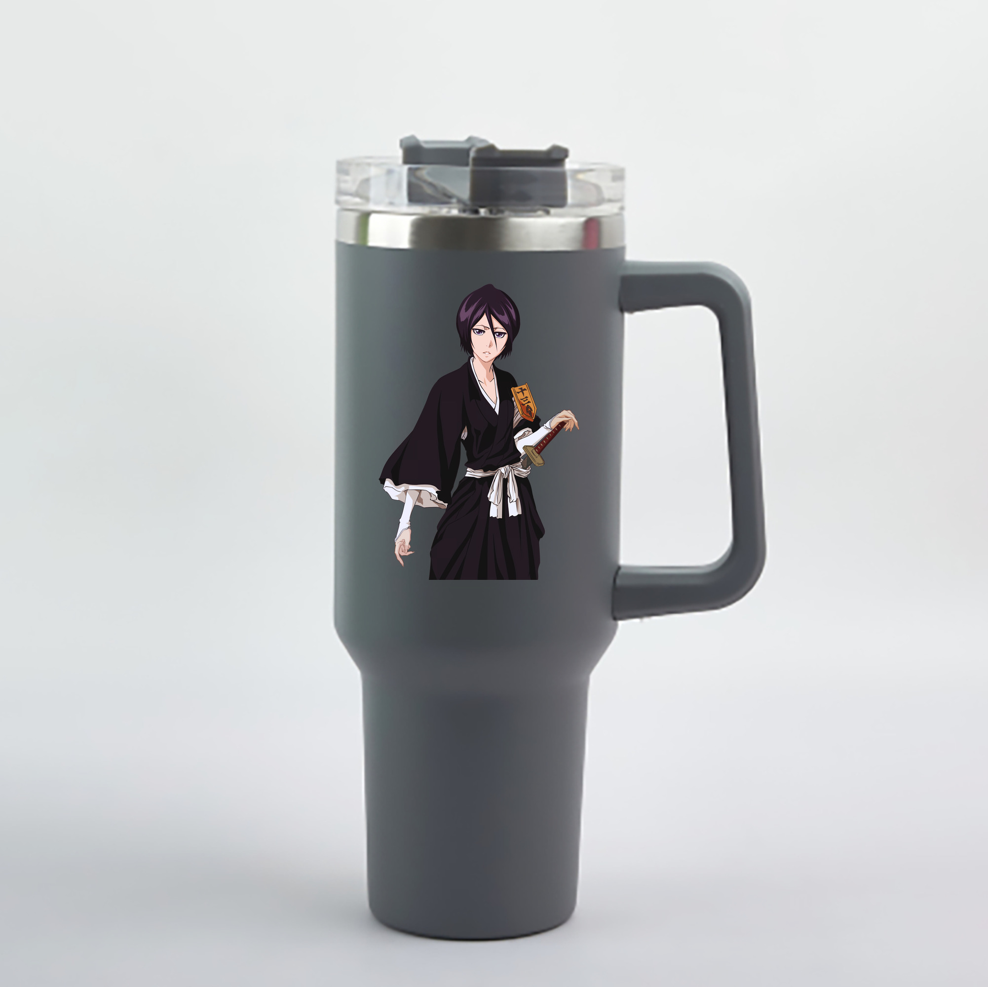 （画像用） ブリーチ 朽木ルキア BLEACH Kuchiki Rukia 1200mL車用タンブラー - クリスタルステッカー（プラスチックストロー付き）