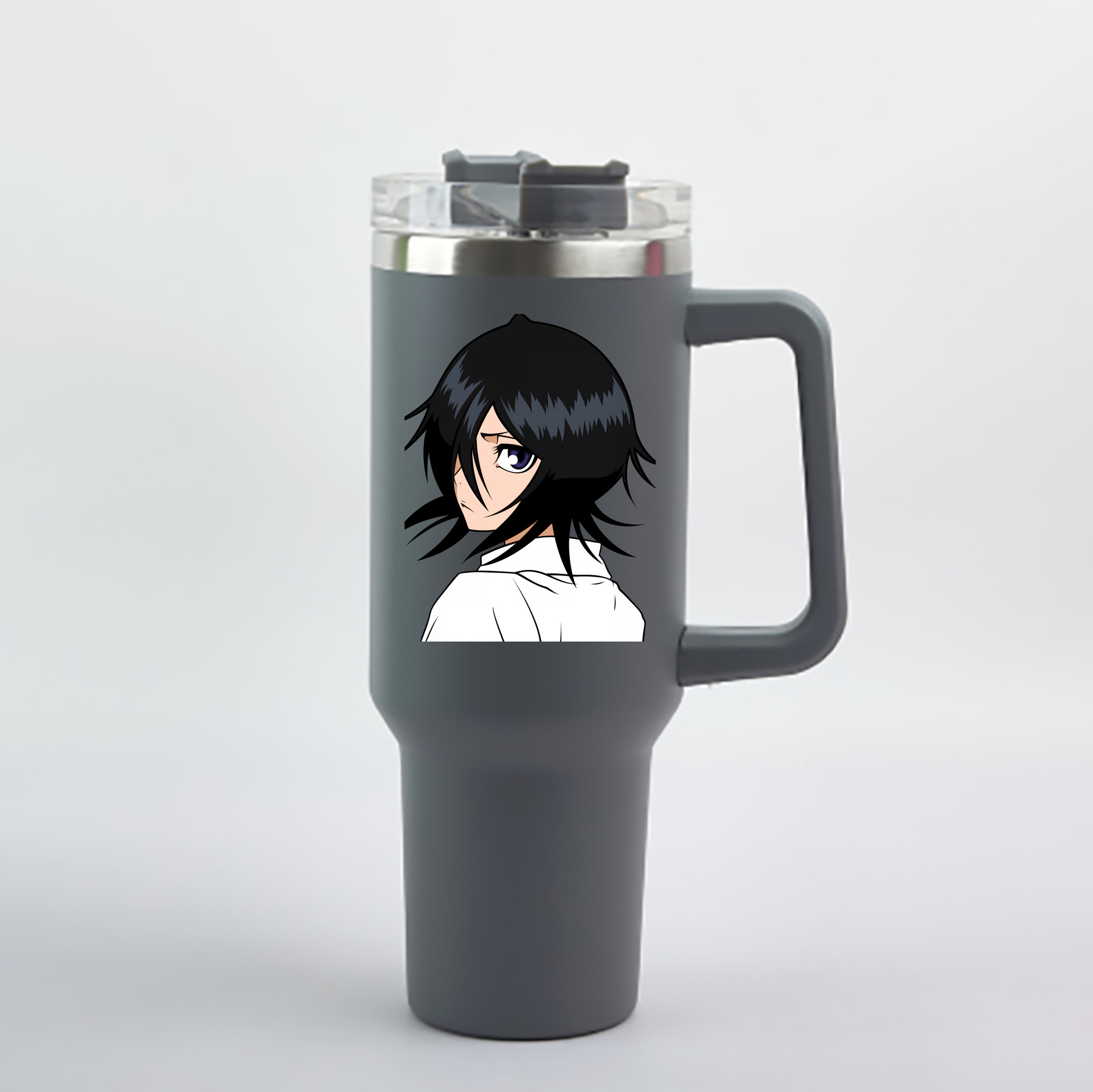 （画像用） ブリーチ 朽木ルキア BLEACH Kuchiki Rukia 1200mL車用タンブラー - クリスタルステッカー（プラスチックストロー付き）
