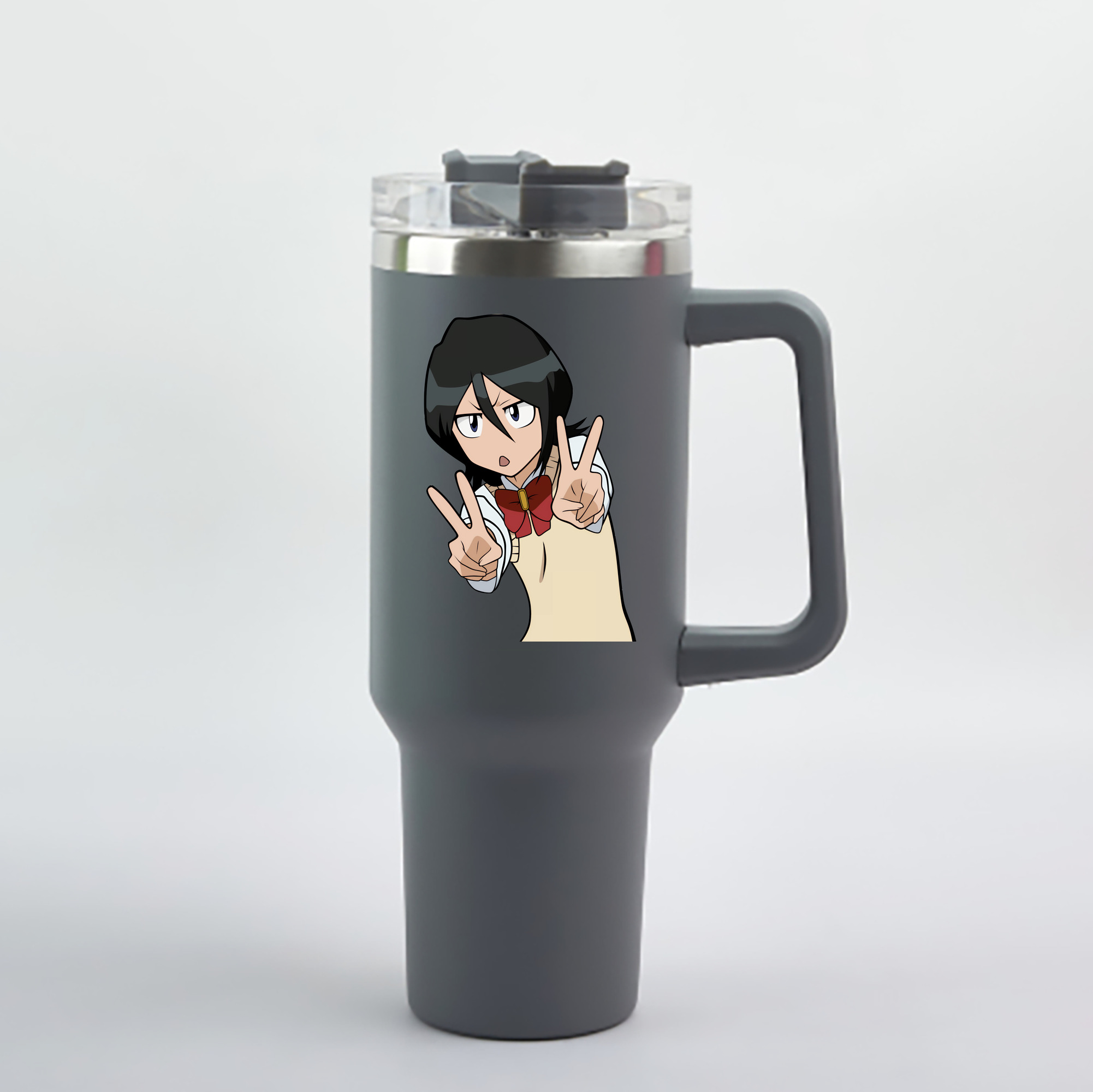 （画像用） ブリーチ 朽木ルキア BLEACH Kuchiki Rukia 1200mL車用タンブラー - クリスタルステッカー（プラスチックストロー付き）