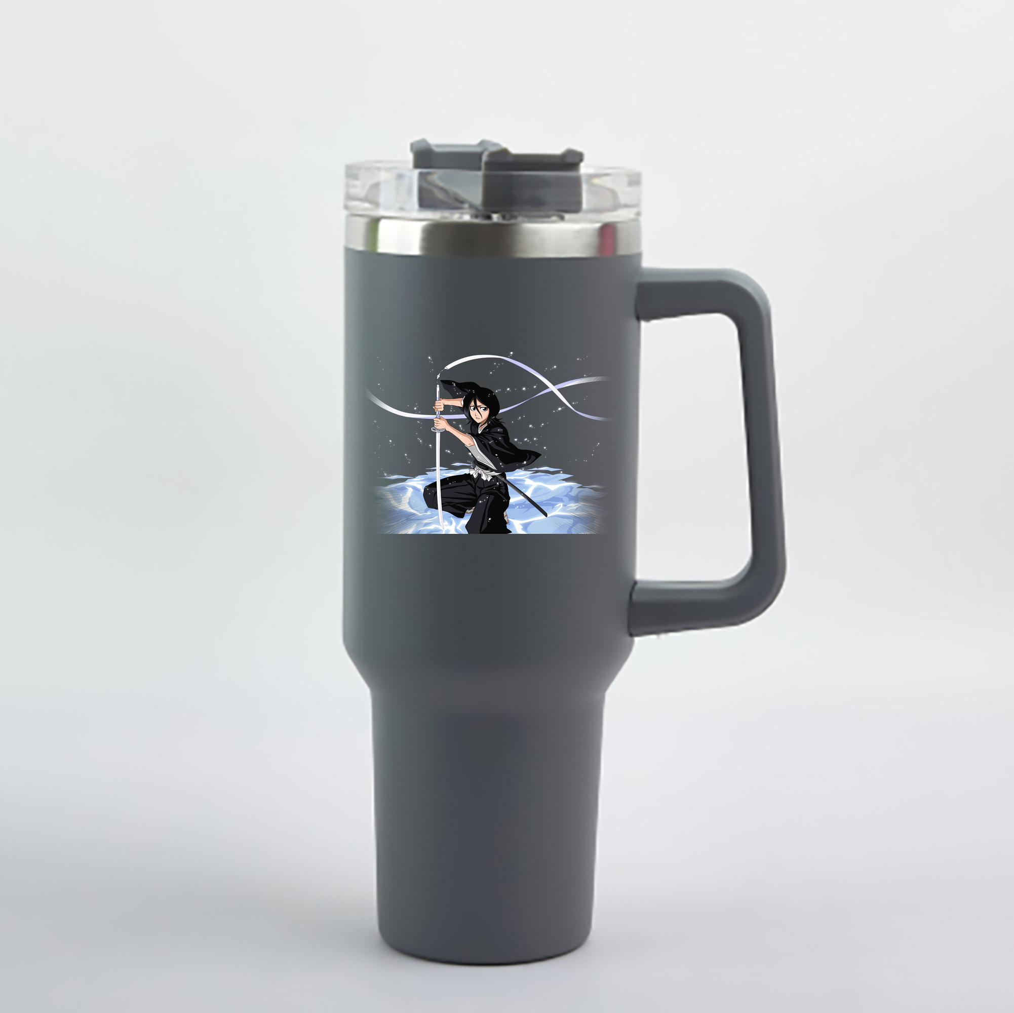 （画像用） ブリーチ 朽木ルキア BLEACH Kuchiki Rukia 1200mL車用タンブラー - クリスタルステッカー（プラスチックストロー付き）
