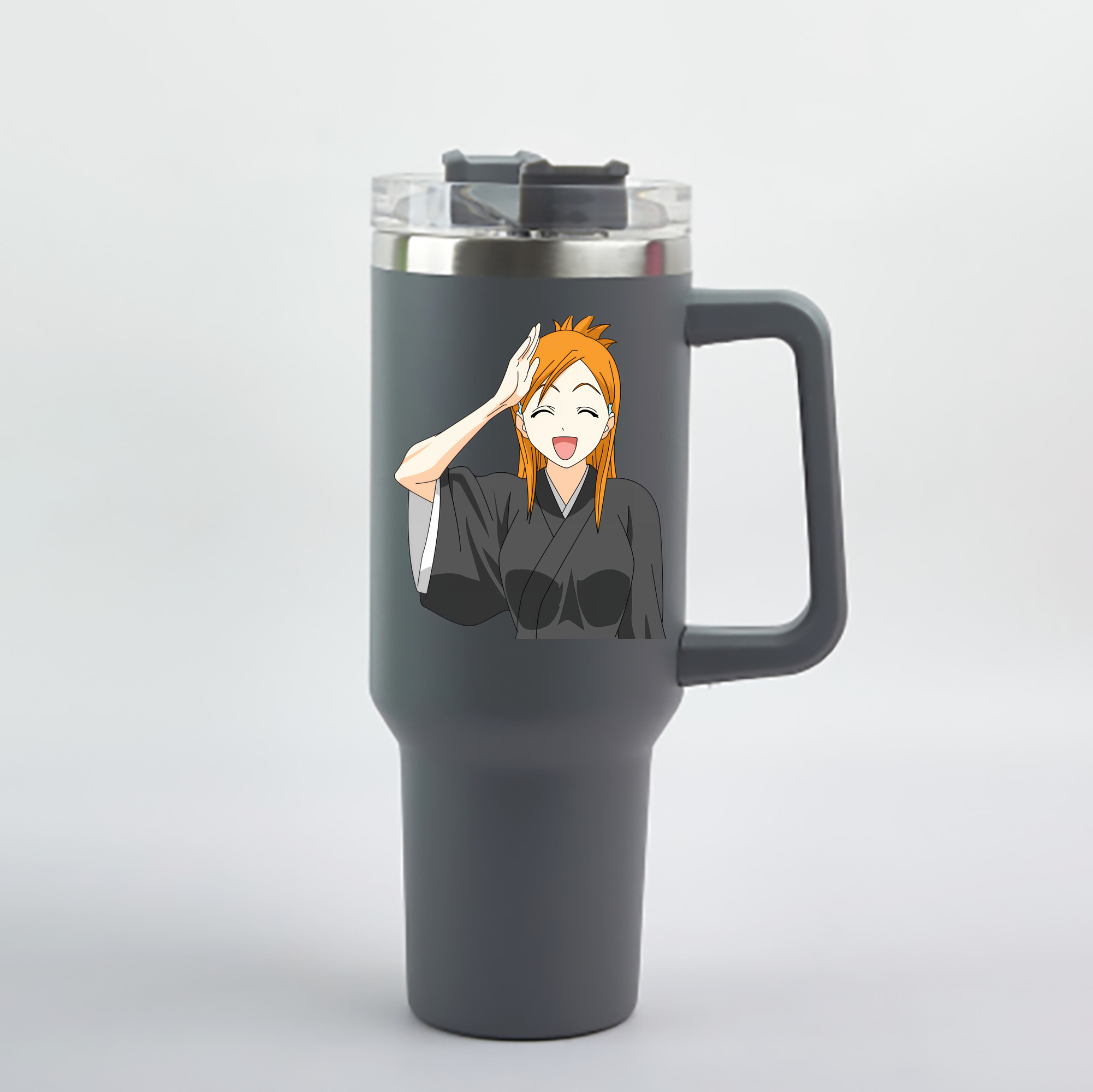 （画像用） ブリーチ 井上織姫（いのうえおりひめ） BLEACH Inoue Orihime 1200mL車用タンブラー - クリスタルステッカー（プラスチックストロー付き）