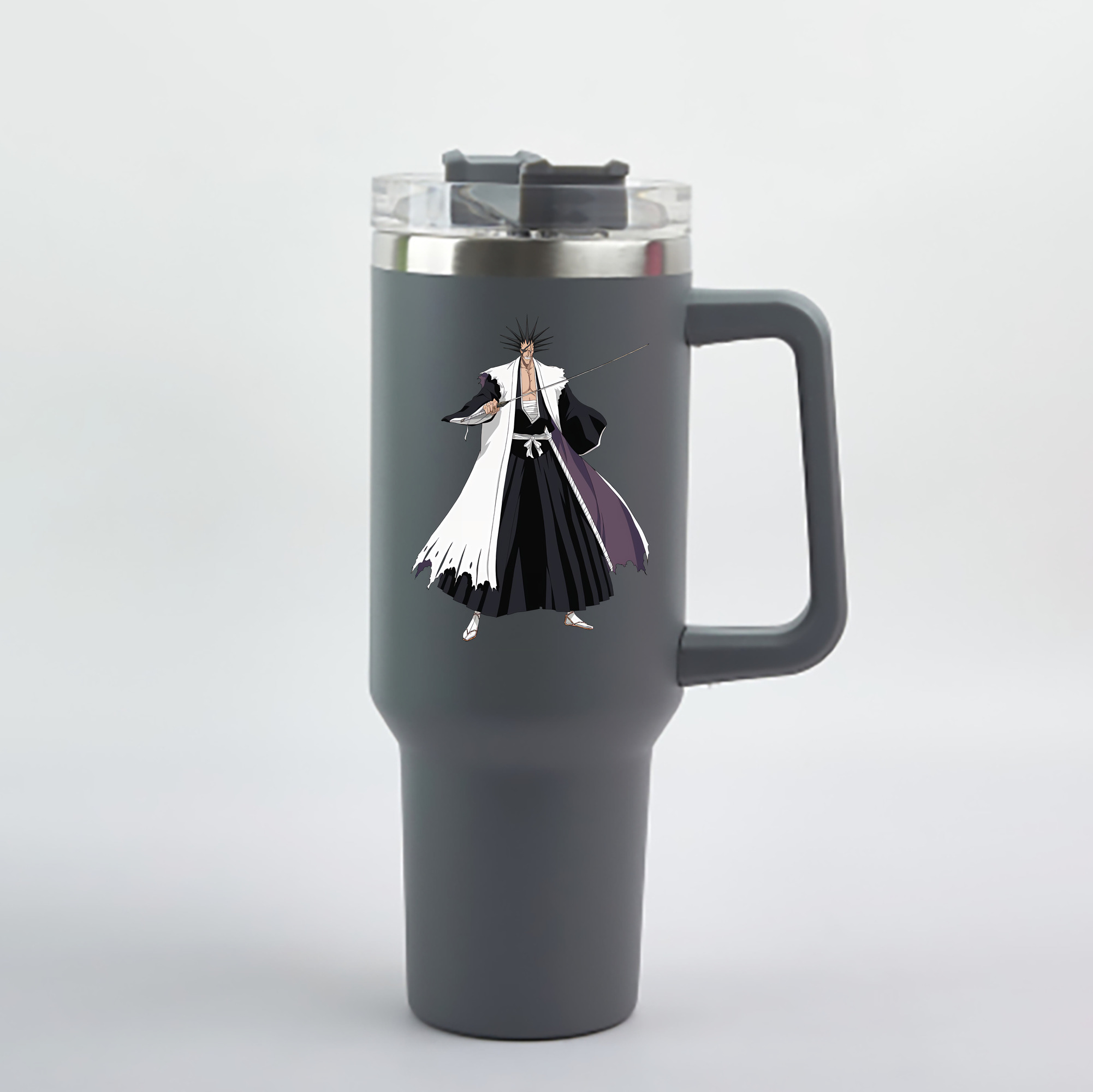 （画像用） ブリーチ ざらき けんぱち BLEACH Zaraki Kenpachi 1200mL車用タンブラー - クリスタルステッカー（プラスチックストロー付き）