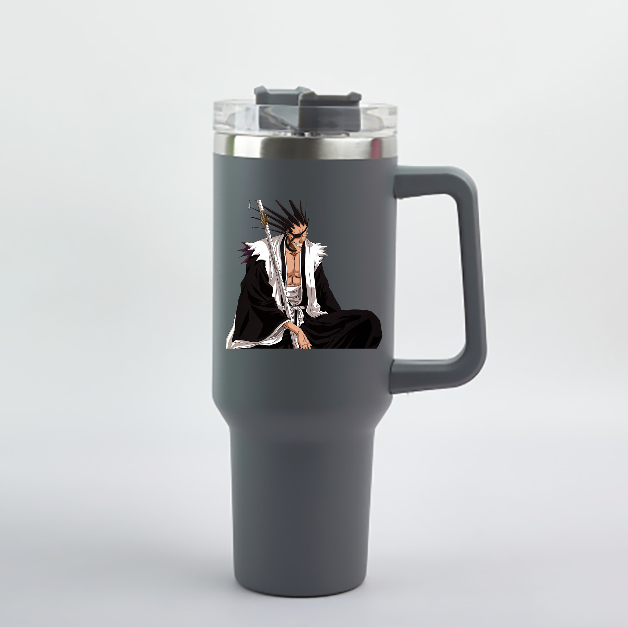 （画像用） ブリーチ ざらき けんぱち BLEACH Zaraki Kenpachi 1200mL車用タンブラー - クリスタルステッカー（プラスチックストロー付き）